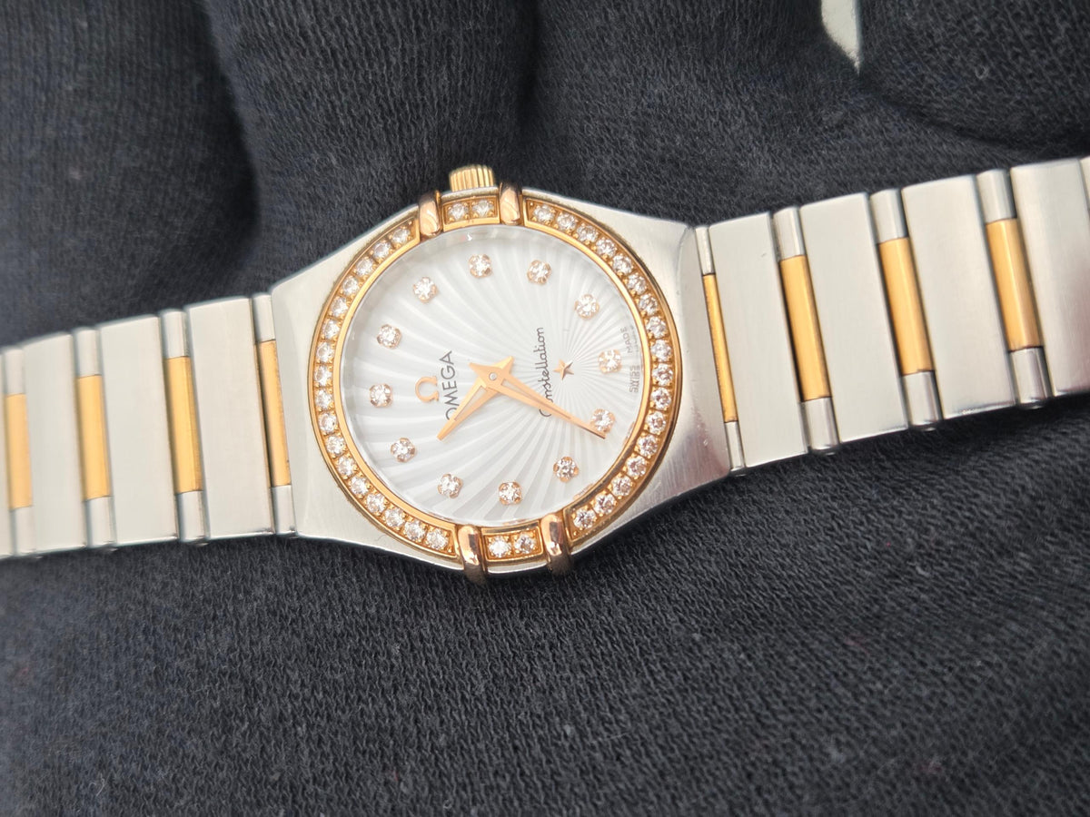 Omega Constellation Lady constellation shell diamonds rose gold