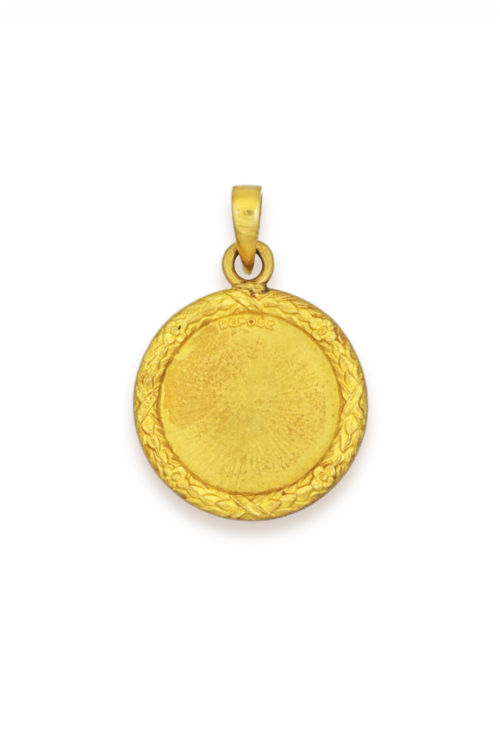 Vintage Augis “+ qu’hier – que demain” Love Pendant in 18k Yellow Gold, 18mm