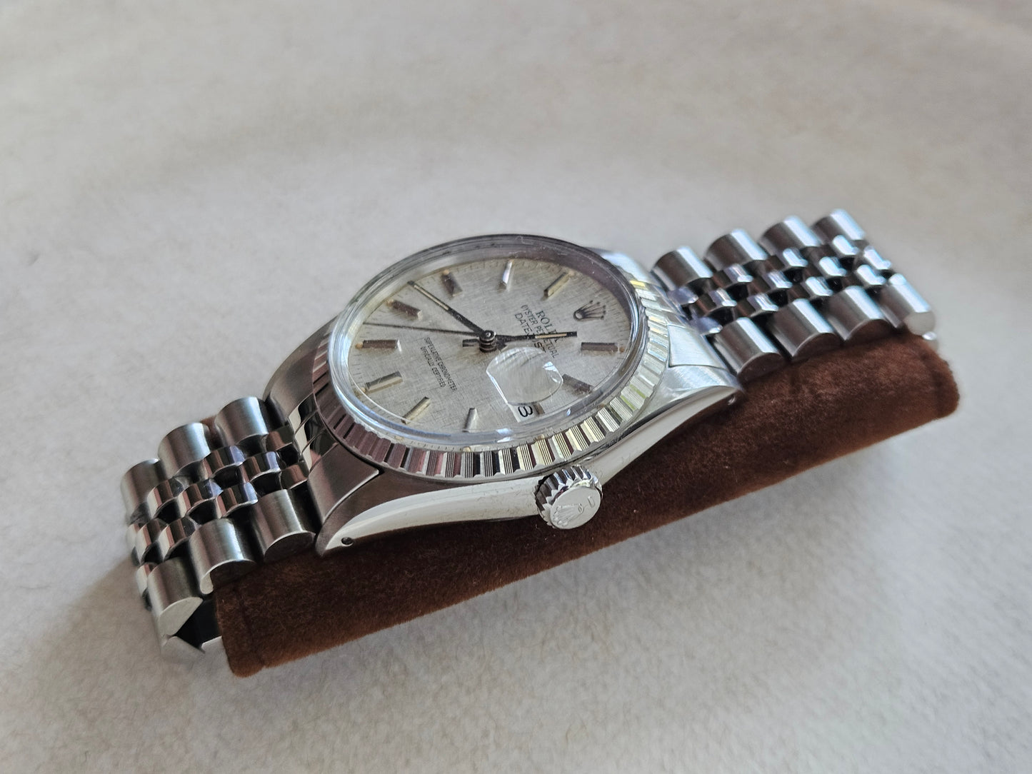 Rolex datejust 36mm 16030 silver linen dial