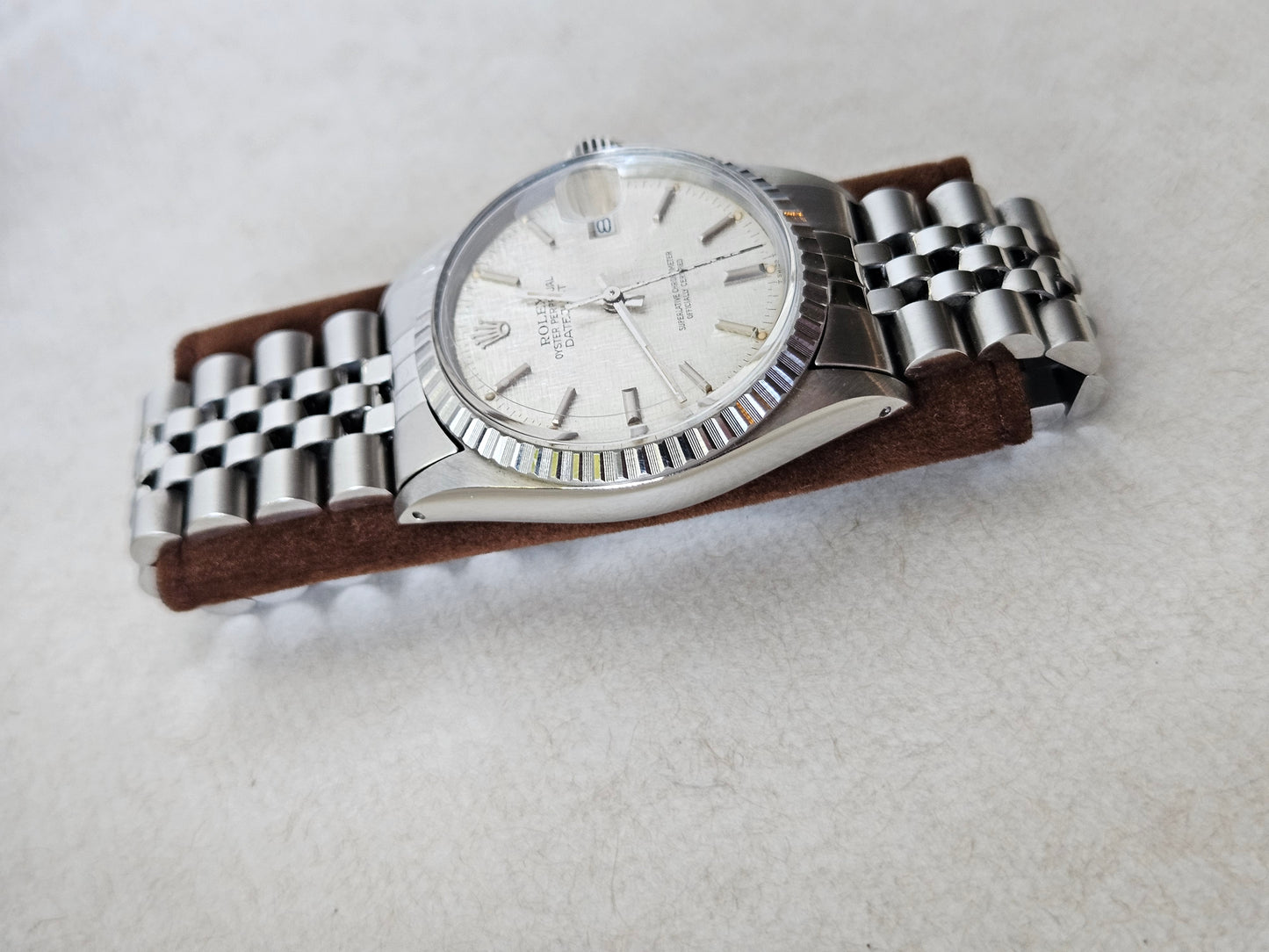 Rolex datejust 36mm 16030 silver linen dial