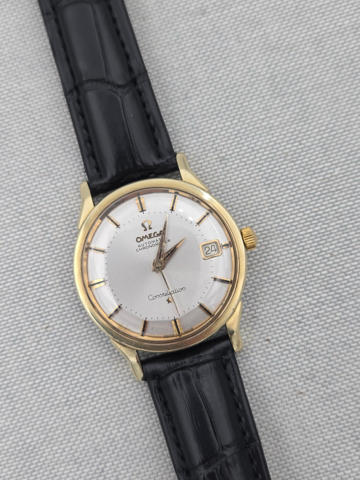 Omega Constellation Pie-pan dogleg gold cap constellation (463)
