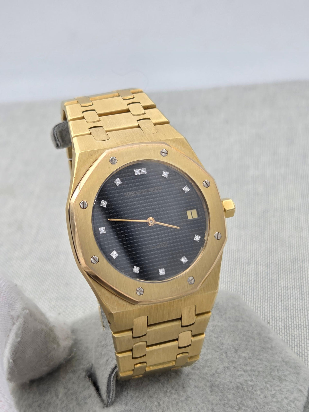 Audemars Piguet Royal Oak Jumbo Extremely Rare black diamonds dial 5402ba