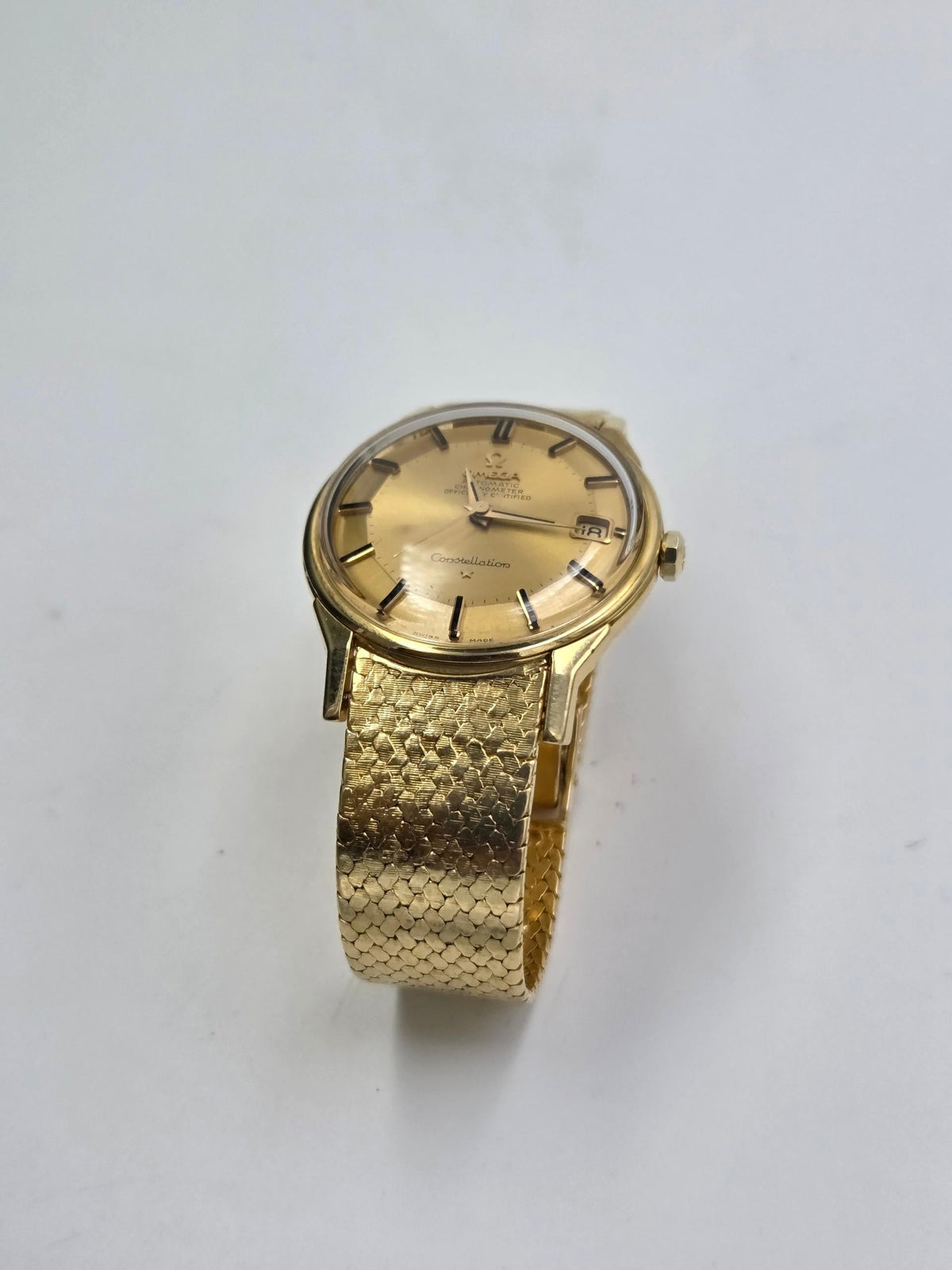 Omega Constellation Grand Luxe Constellation 18k gold dogleg pie pan 168.006