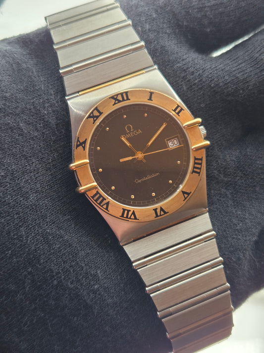 Omega Constellation Manhattan quartz rare black dial 396.1076 396.1080