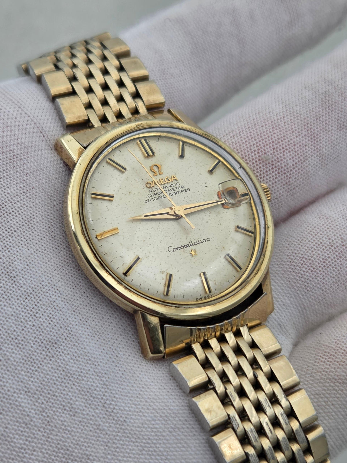 Omega Constellation Serviced Pie pan gold cap (347)
