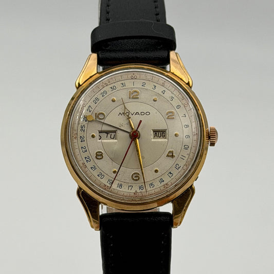 Movado Vintage Triple Calendar in gold and steel