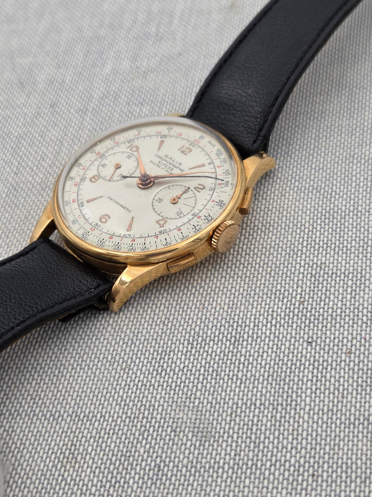 Chronographe Suisse Cie Galia Chronographe suisse galia 18k gold