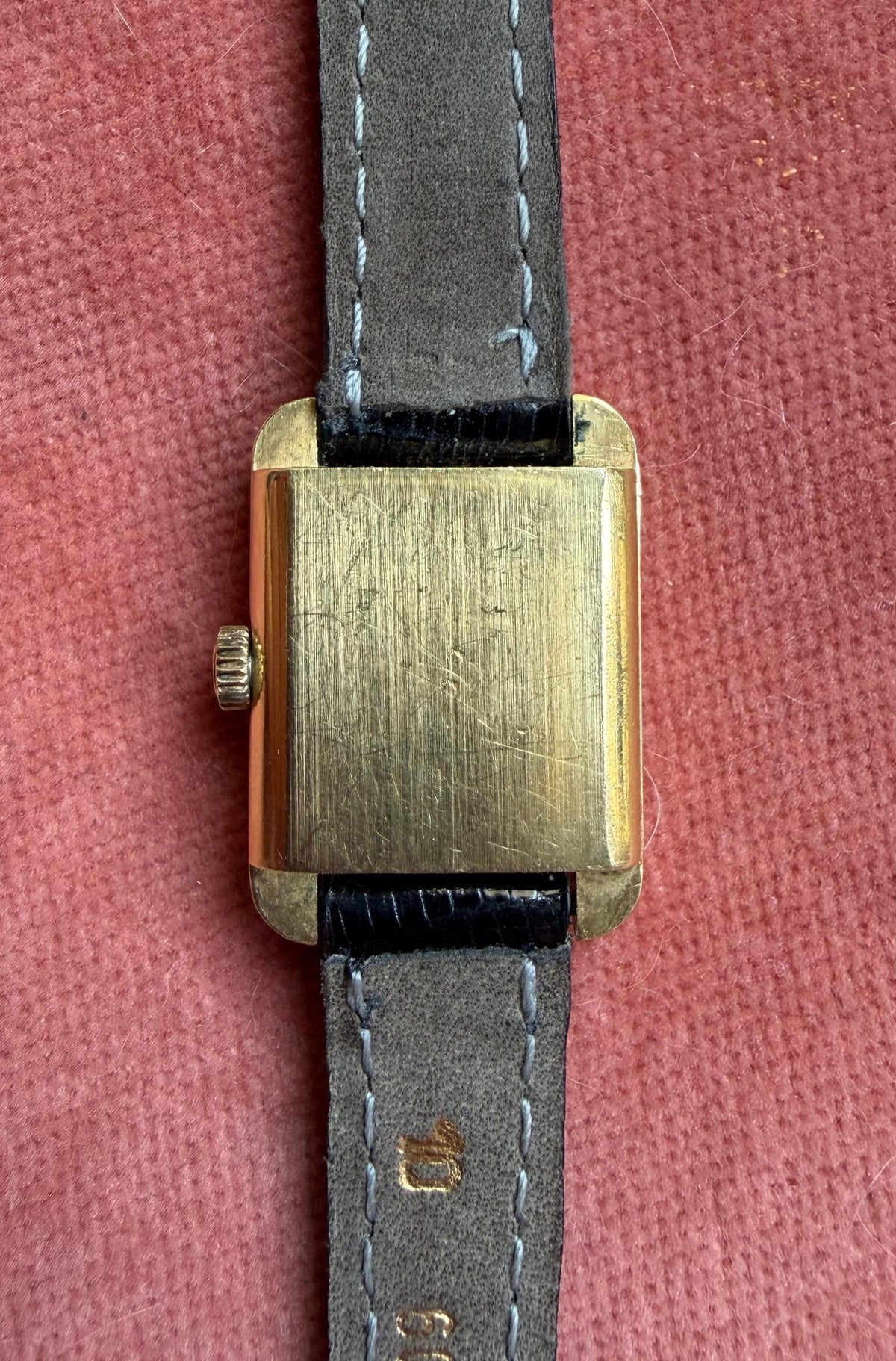Omega De Ville Tank Mini Lady's Dress Watch 18k yellow gold case with diamond corners tank 18k