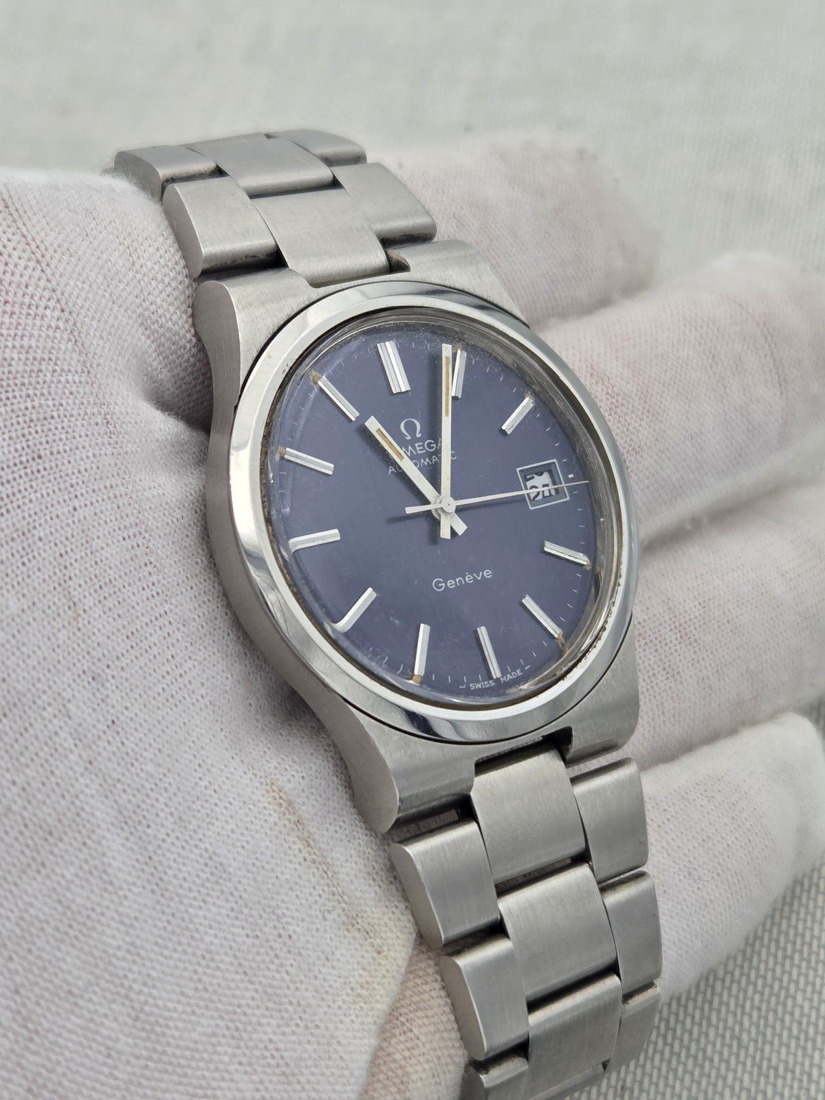 Omega Geneve Serviced 1y warranty original blue dial 166.0173 (407)