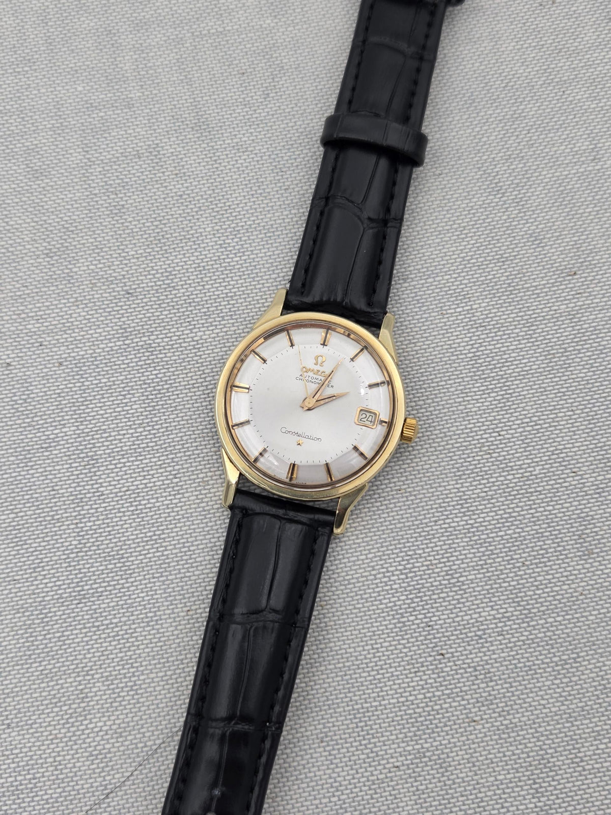 Omega Constellation Pie-pan dogleg gold cap constellation (463)