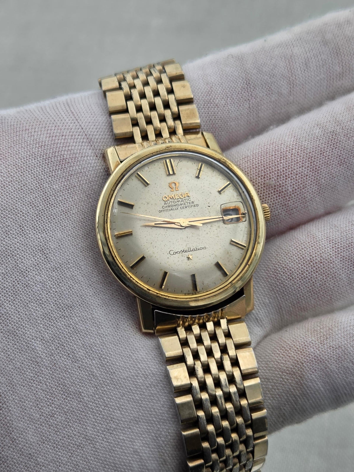 Omega Constellation Serviced Pie pan gold cap (347)