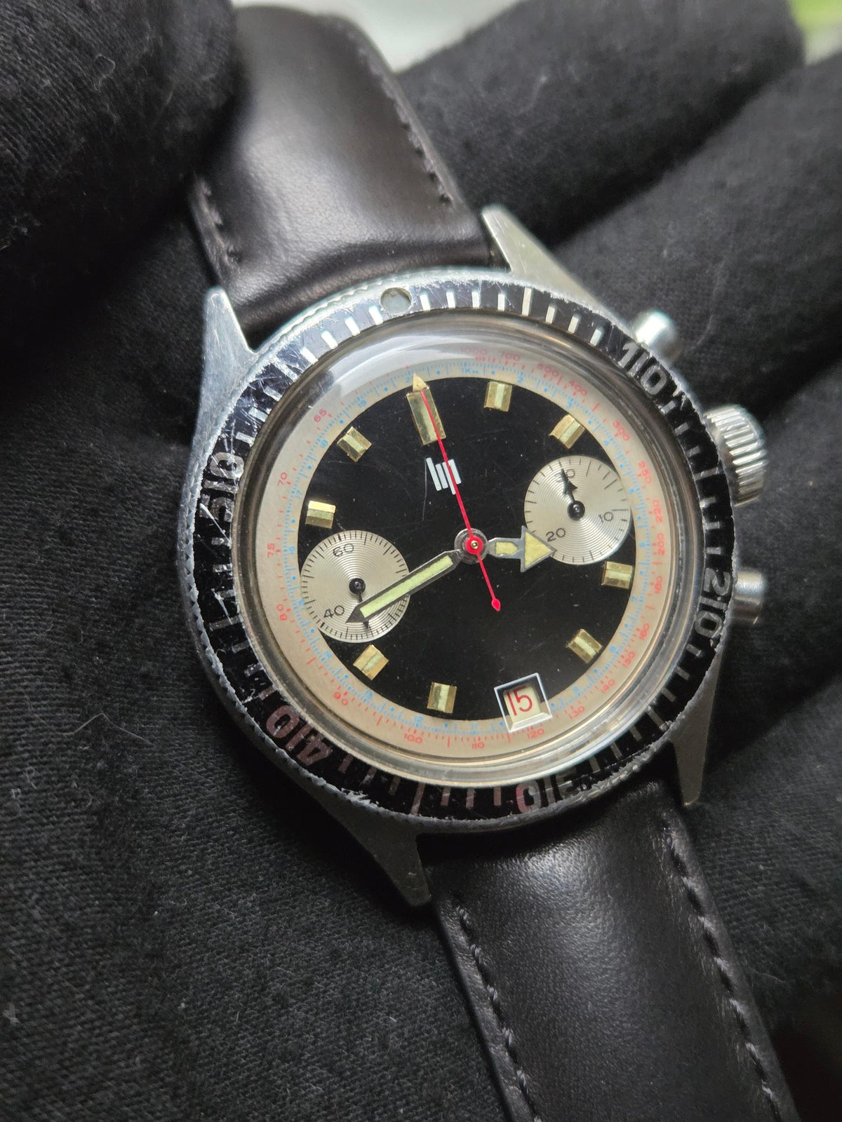 Lip Chronographe vintage valjoux 7734 Late 1960s manual chrono
