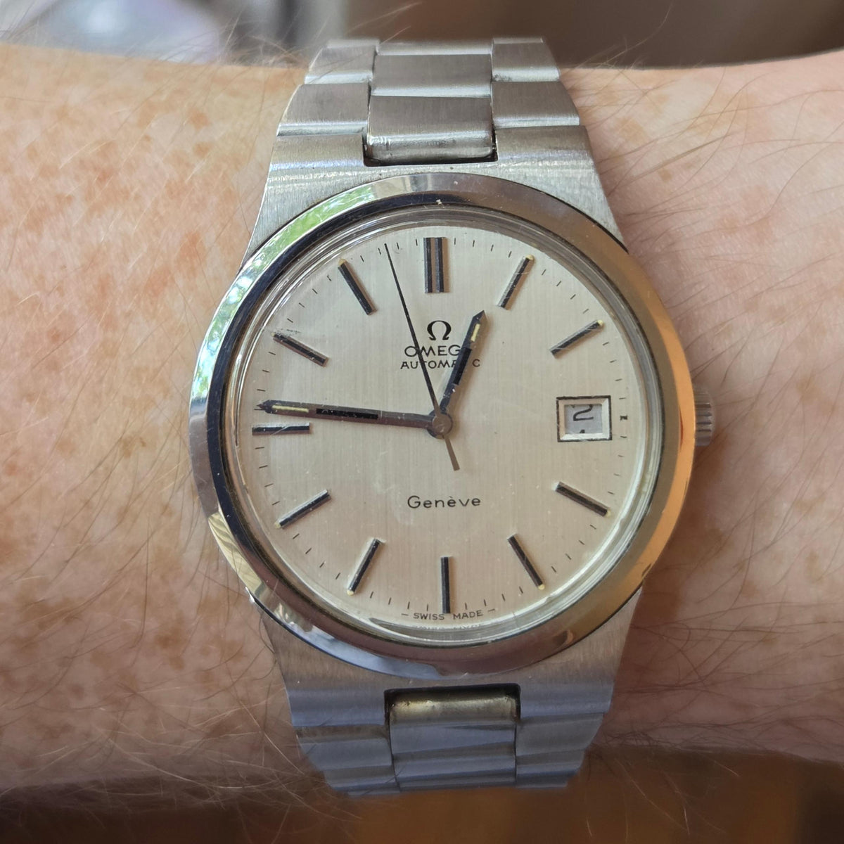 Omega Genève Serviced integrated bracelet genta style 166.0173 (388)