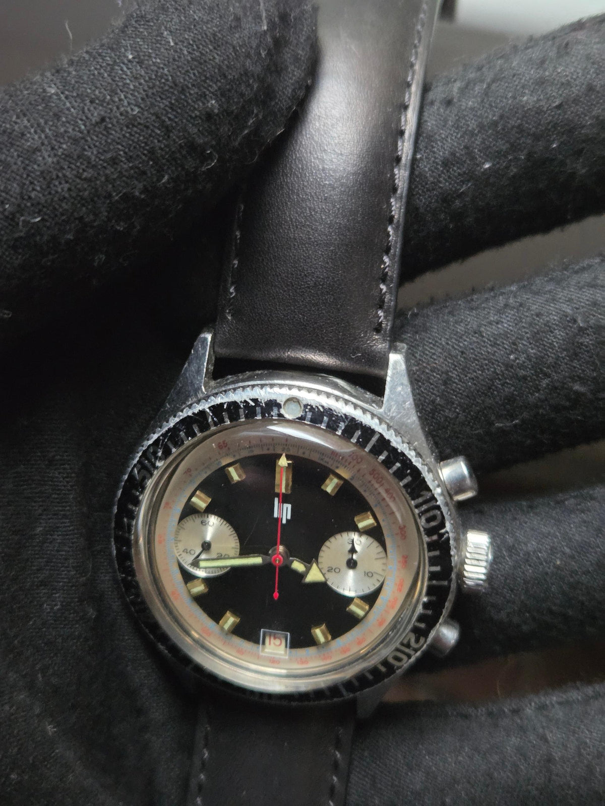Lip Chronographe vintage valjoux 7734 Late 1960s manual chrono
