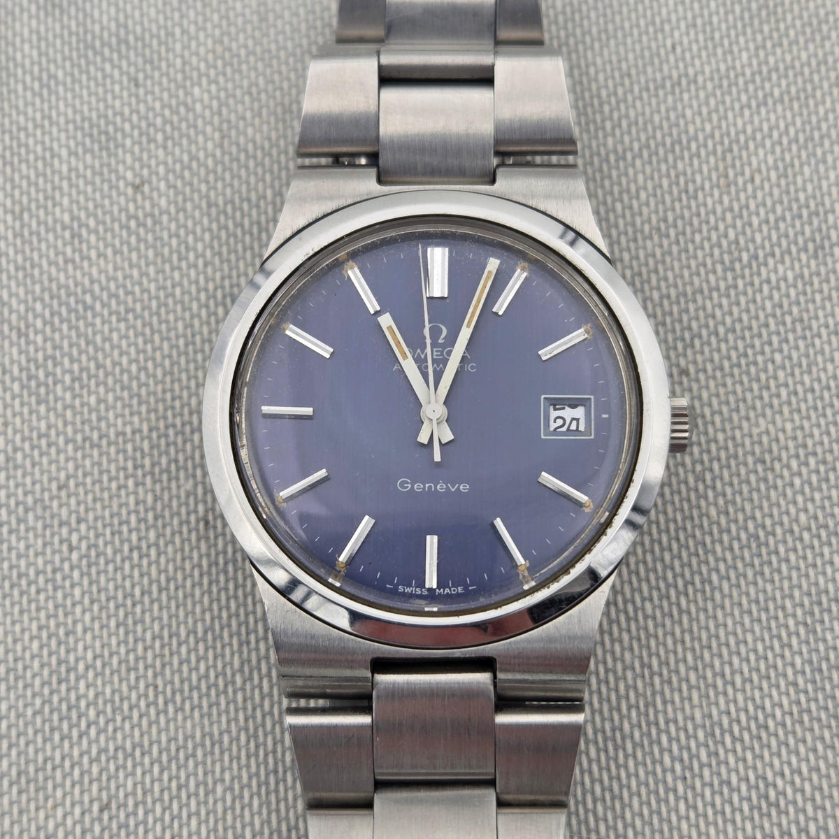 Omega Geneve Serviced 1y warranty original blue dial 166.0173 (407)