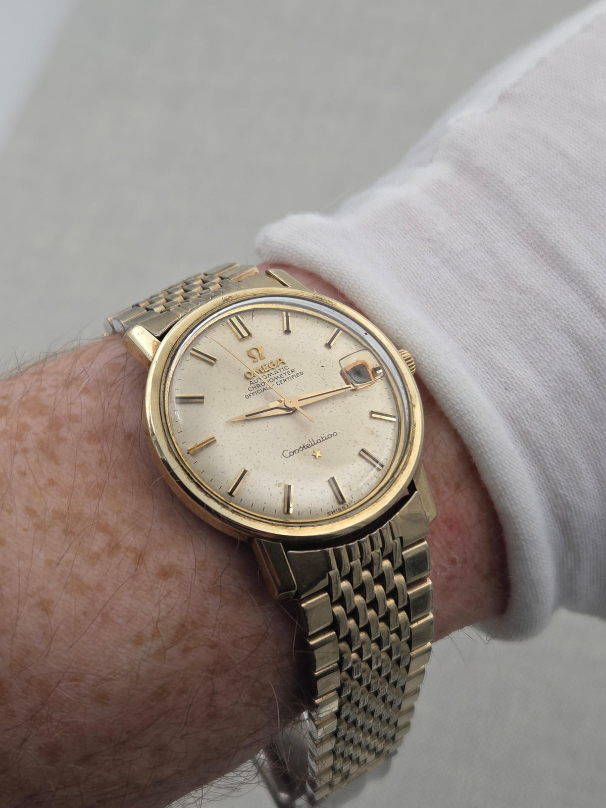 Omega Constellation Serviced Pie pan gold cap (347)