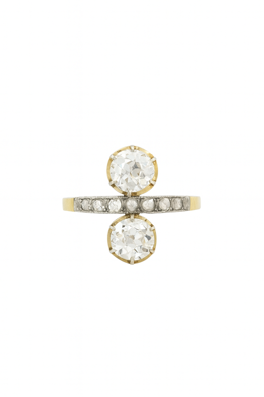 Antique Toi et Moi Old European-Cut Diamond Ring, c. 1910