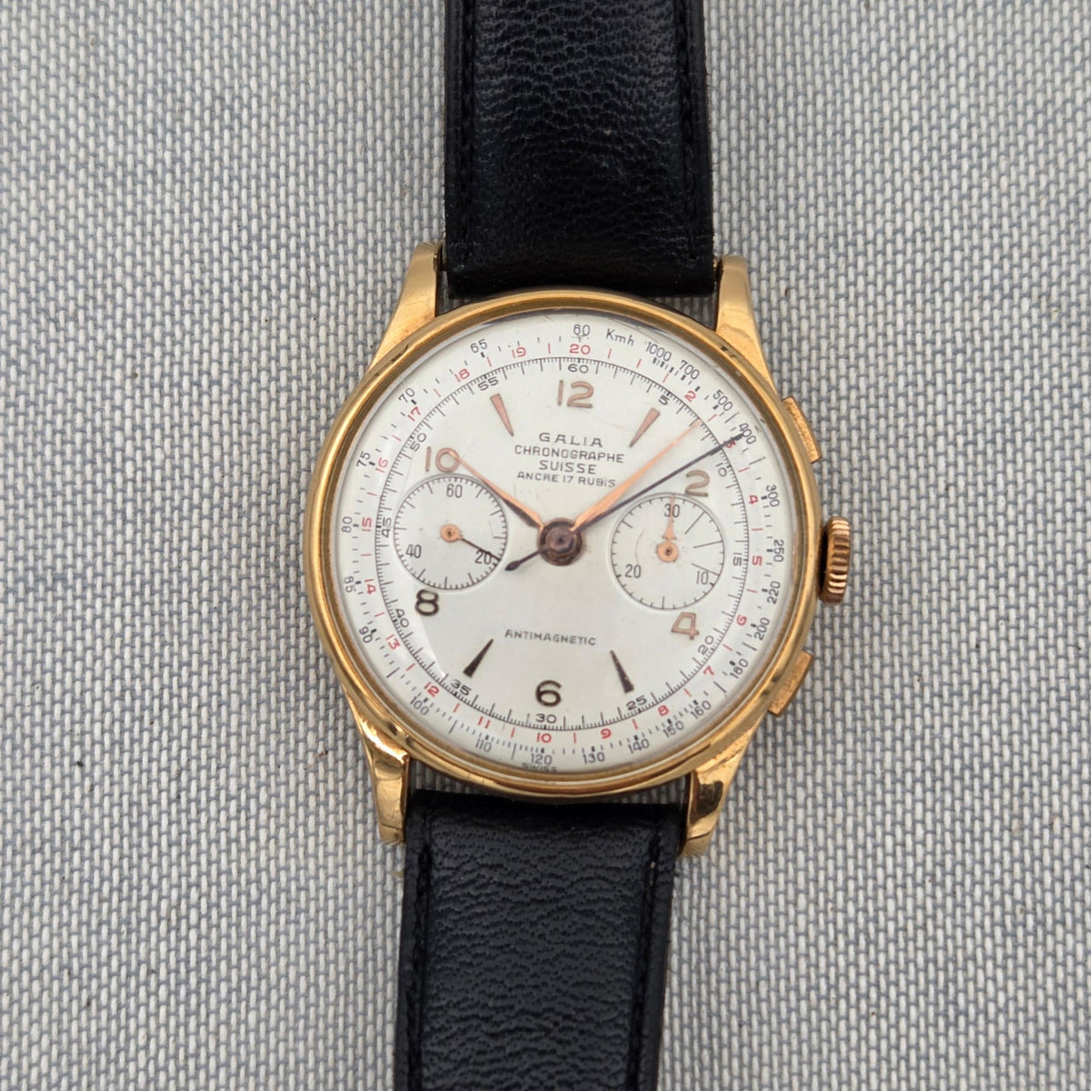 Chronographe Suisse Cie Galia Chronographe suisse galia 18k gold