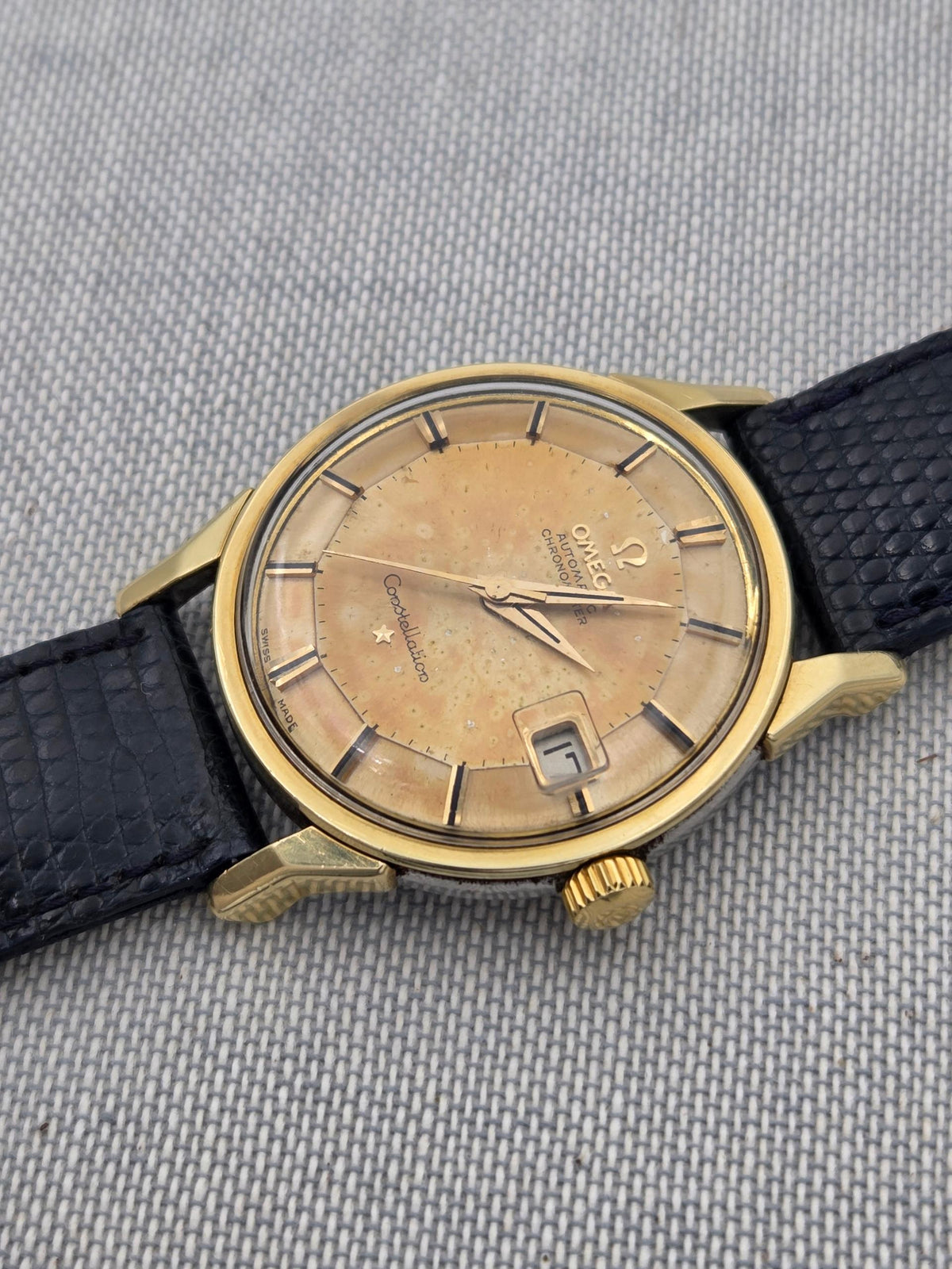 Omega Constellation Serviced Pie pan dogleg gold cap (452)