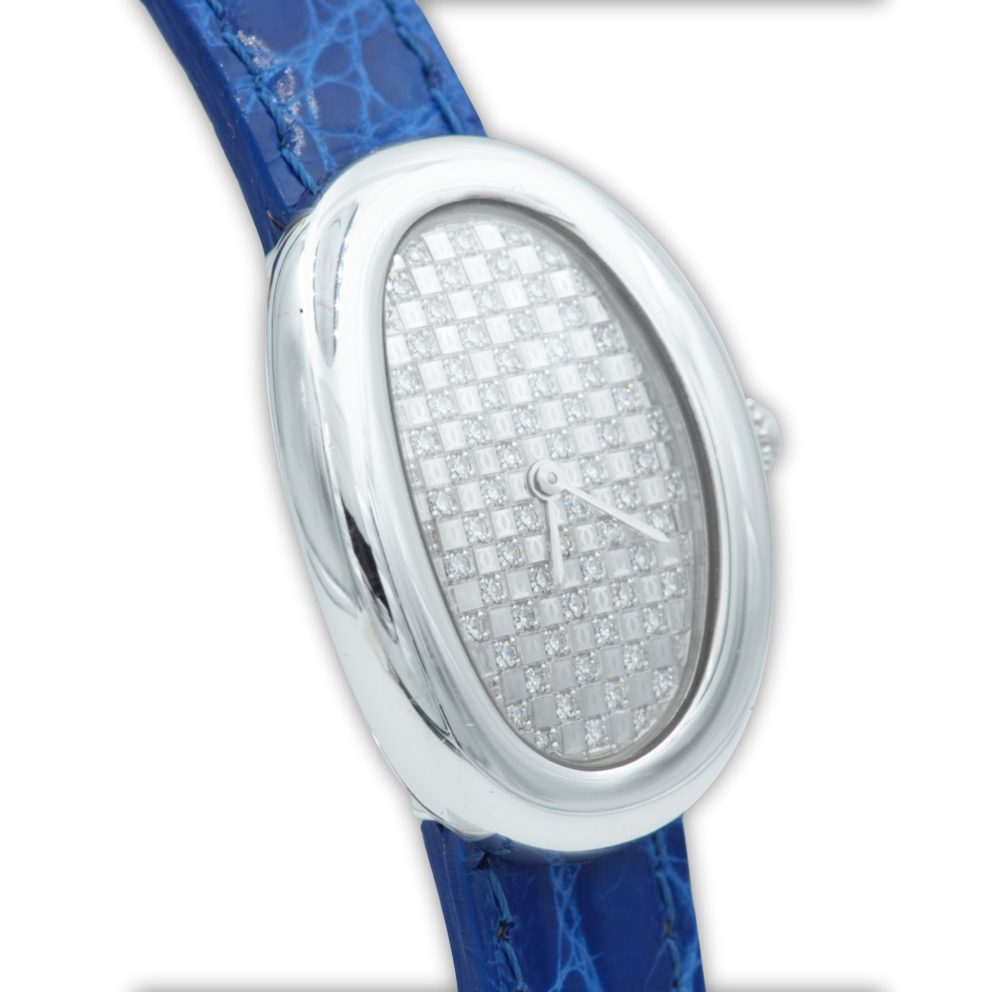 Cartier Baignoire White Gold Quartz with Pavé Dial