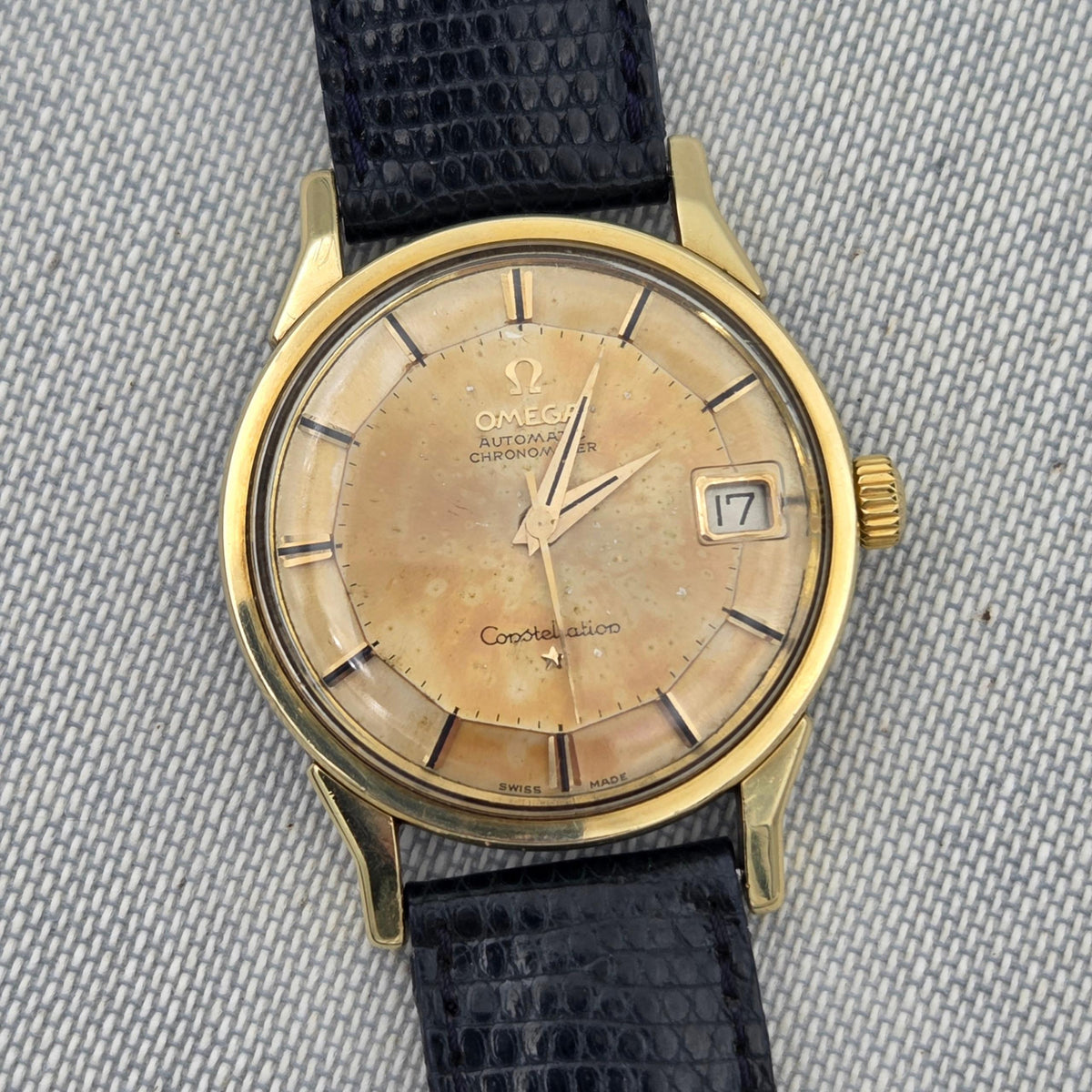 Omega Constellation Serviced Pie pan dogleg gold cap (452)