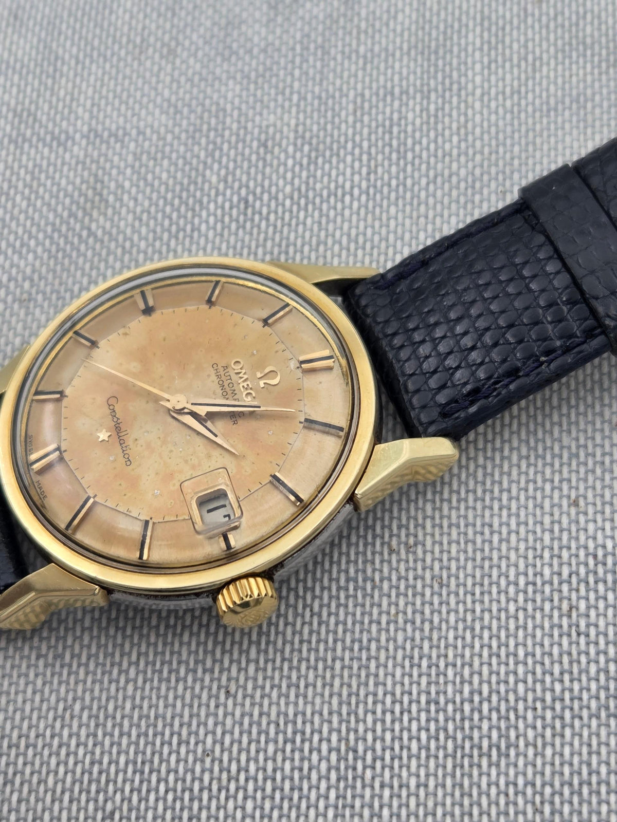 Omega Constellation Serviced Pie pan dogleg gold cap (452)