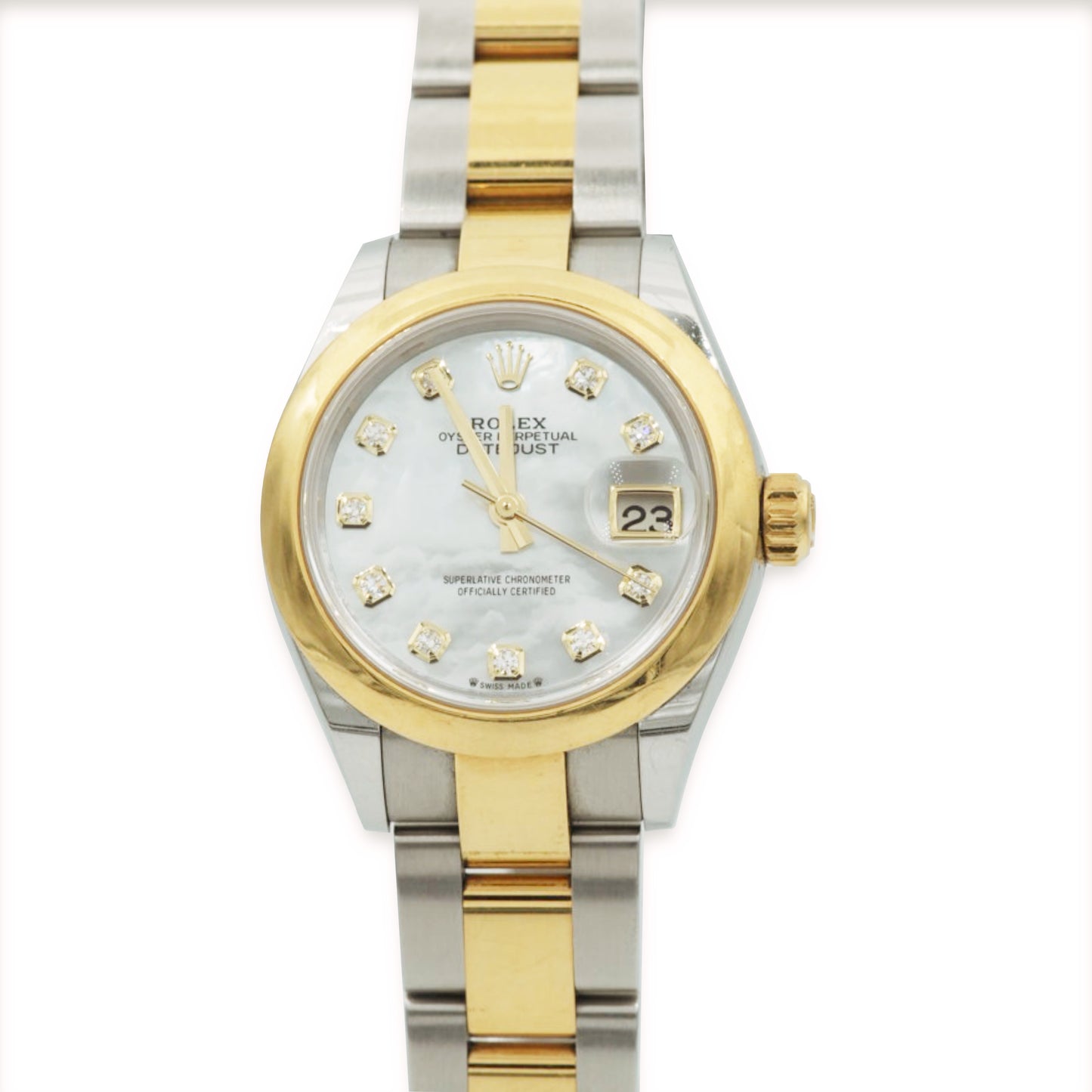 Rolex datejust 28mm Yellow Gold Oystersteel Mother of Pearl Dial ref. 279163