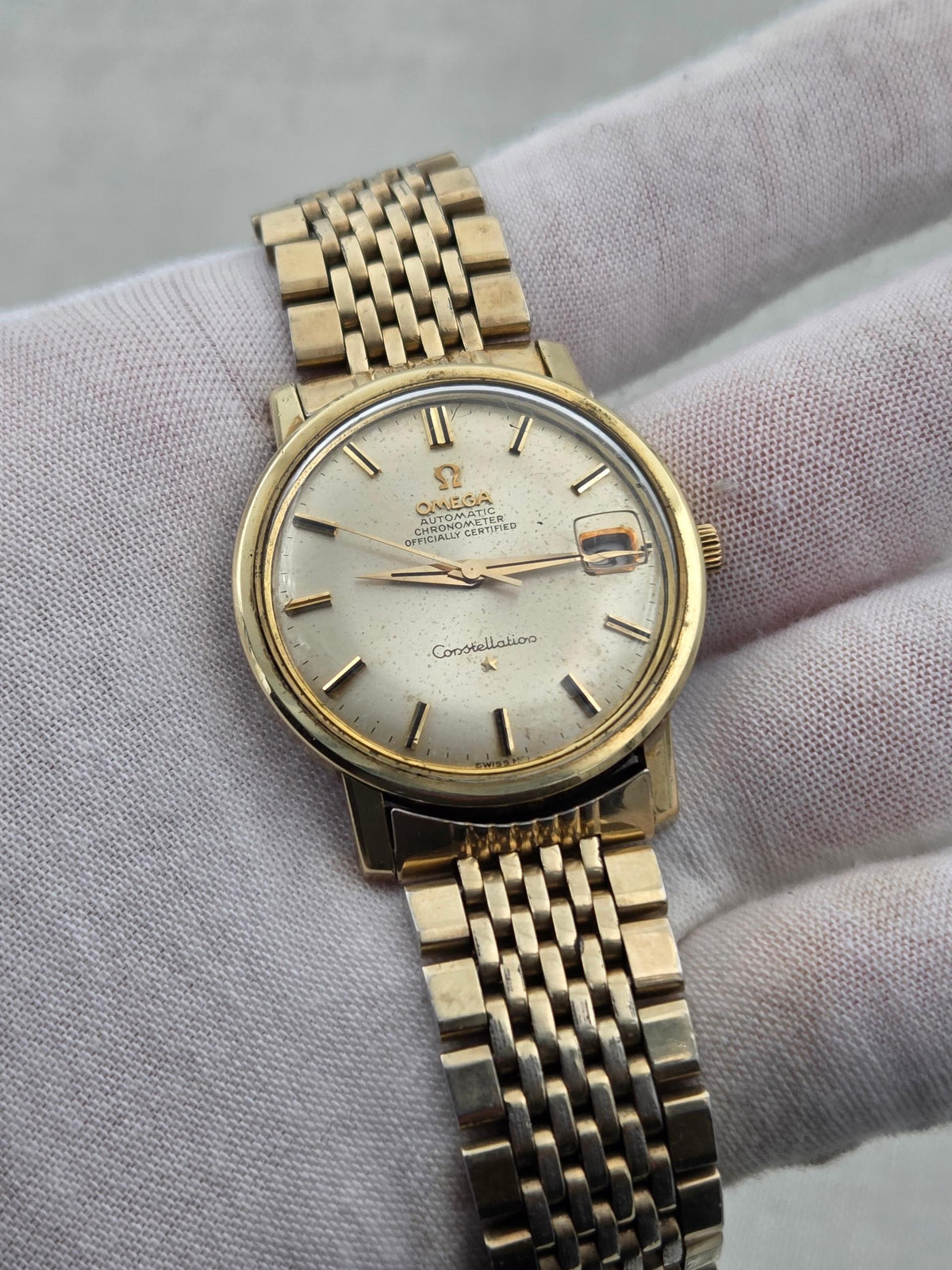 Omega Constellation Serviced Pie pan gold cap (347)