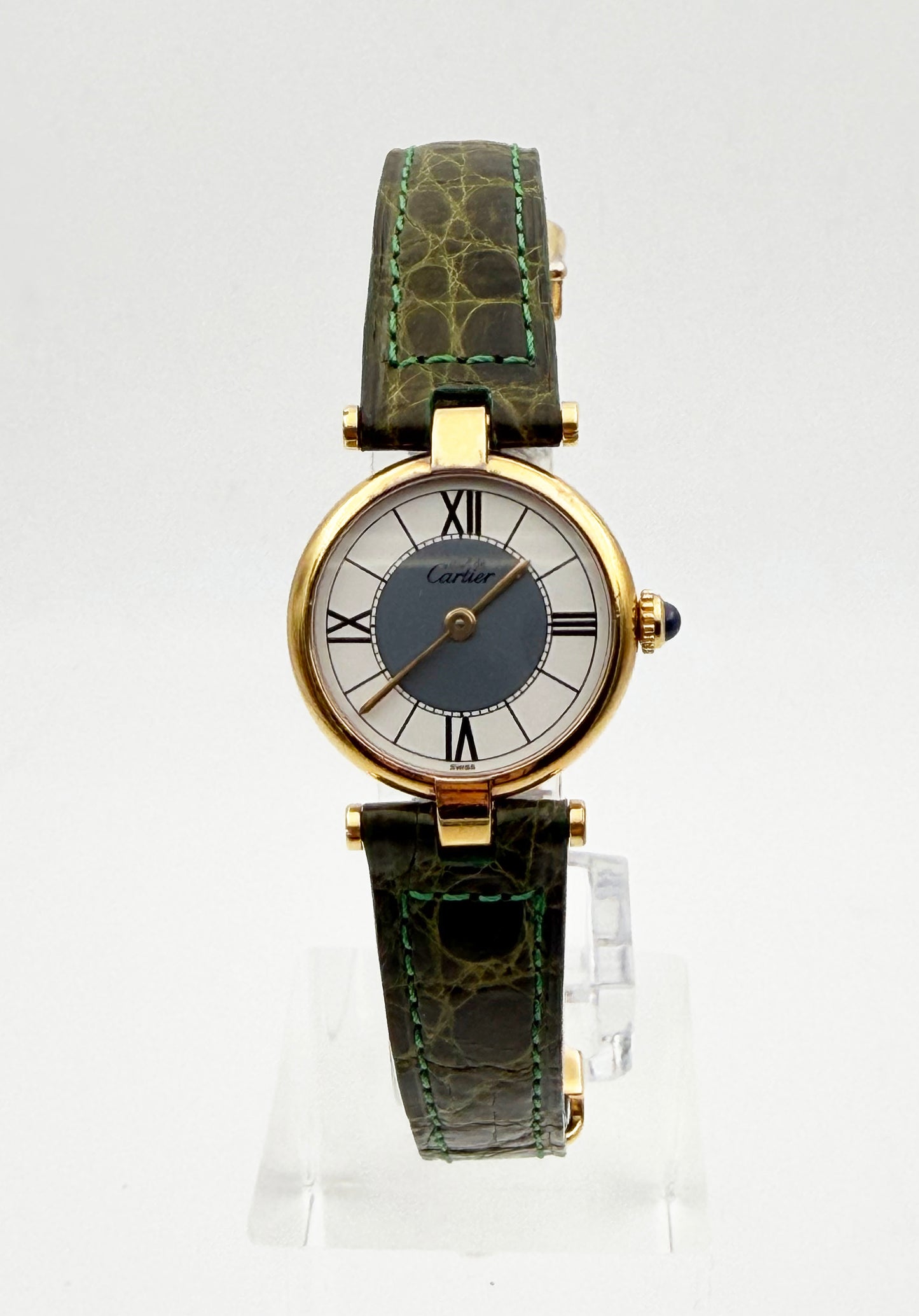 Cartier Must de Cartier Vendome 24mm with grey dial roman numerals ref 590004
