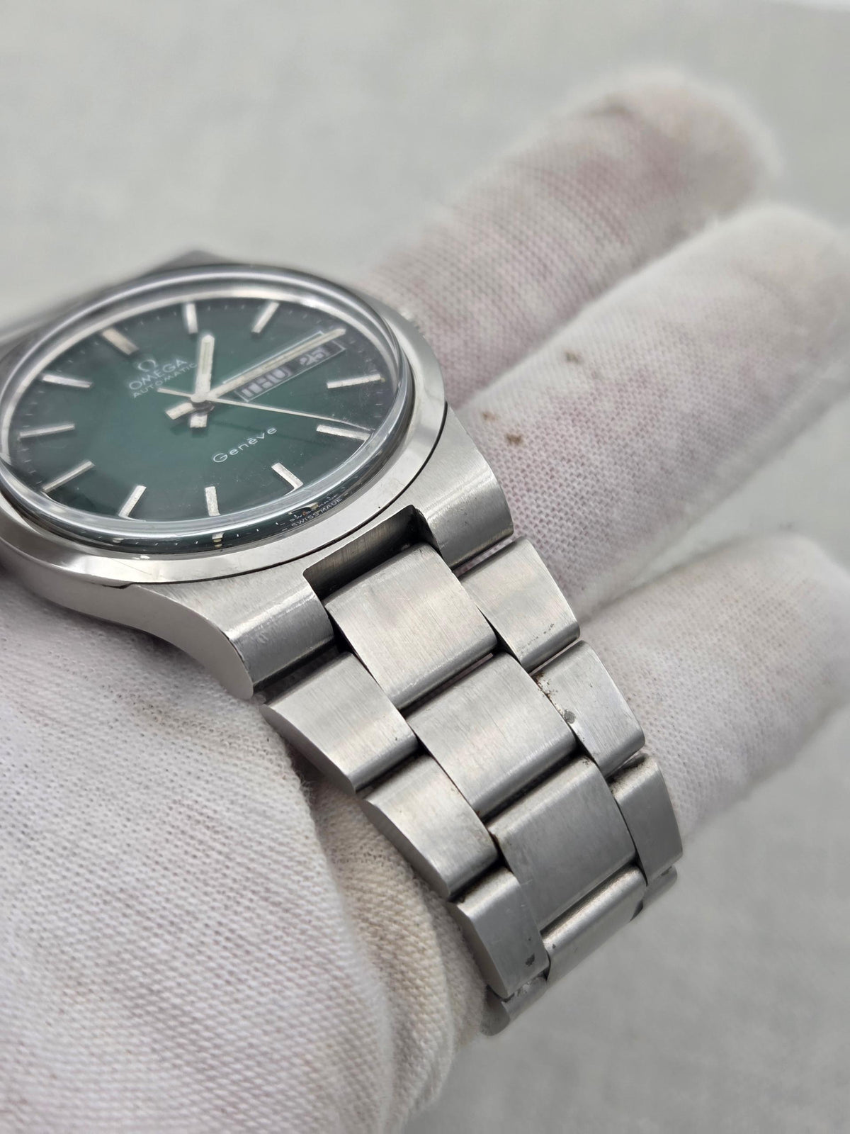 Omega Genève Serviced Day-date green spider dial Genève