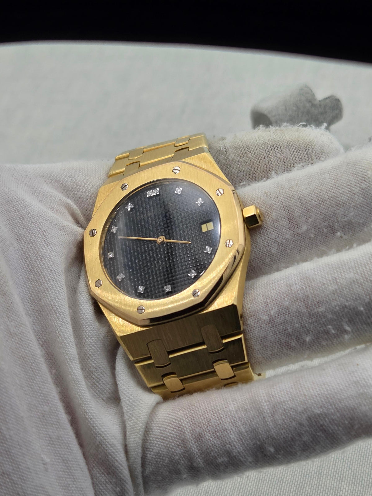 Audemars Piguet Royal Oak Jumbo Extremely Rare black diamonds dial 5402ba