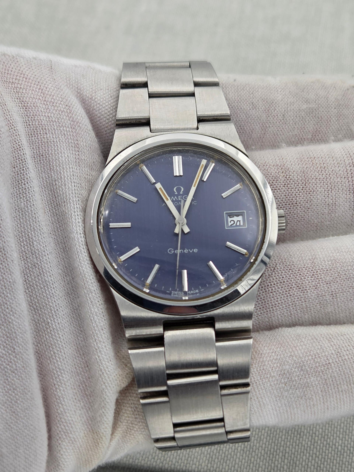 Omega Geneve Serviced 1y warranty original blue dial 166.0173 (407)