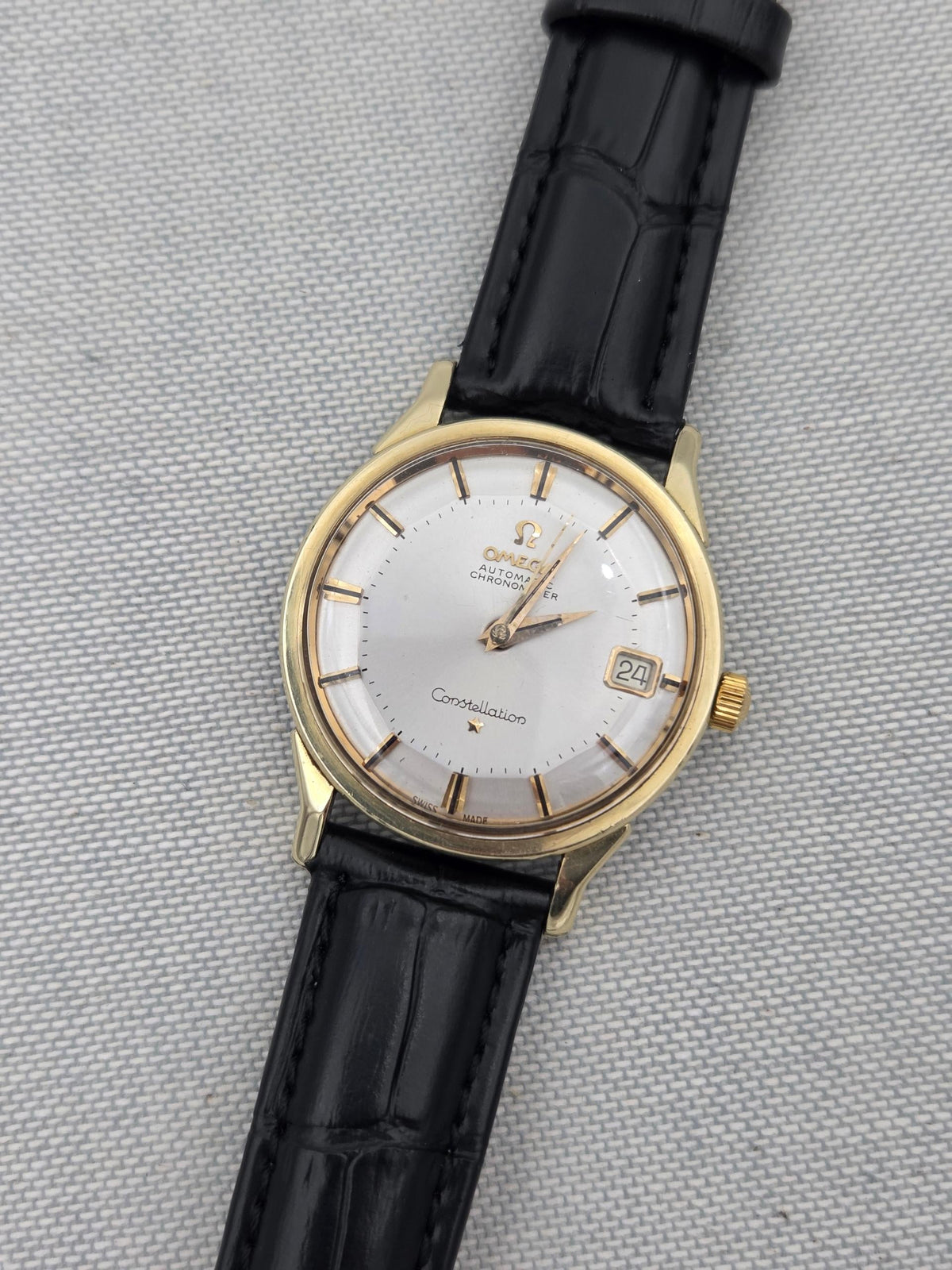 Omega Constellation Pie-pan dogleg gold cap constellation (463)