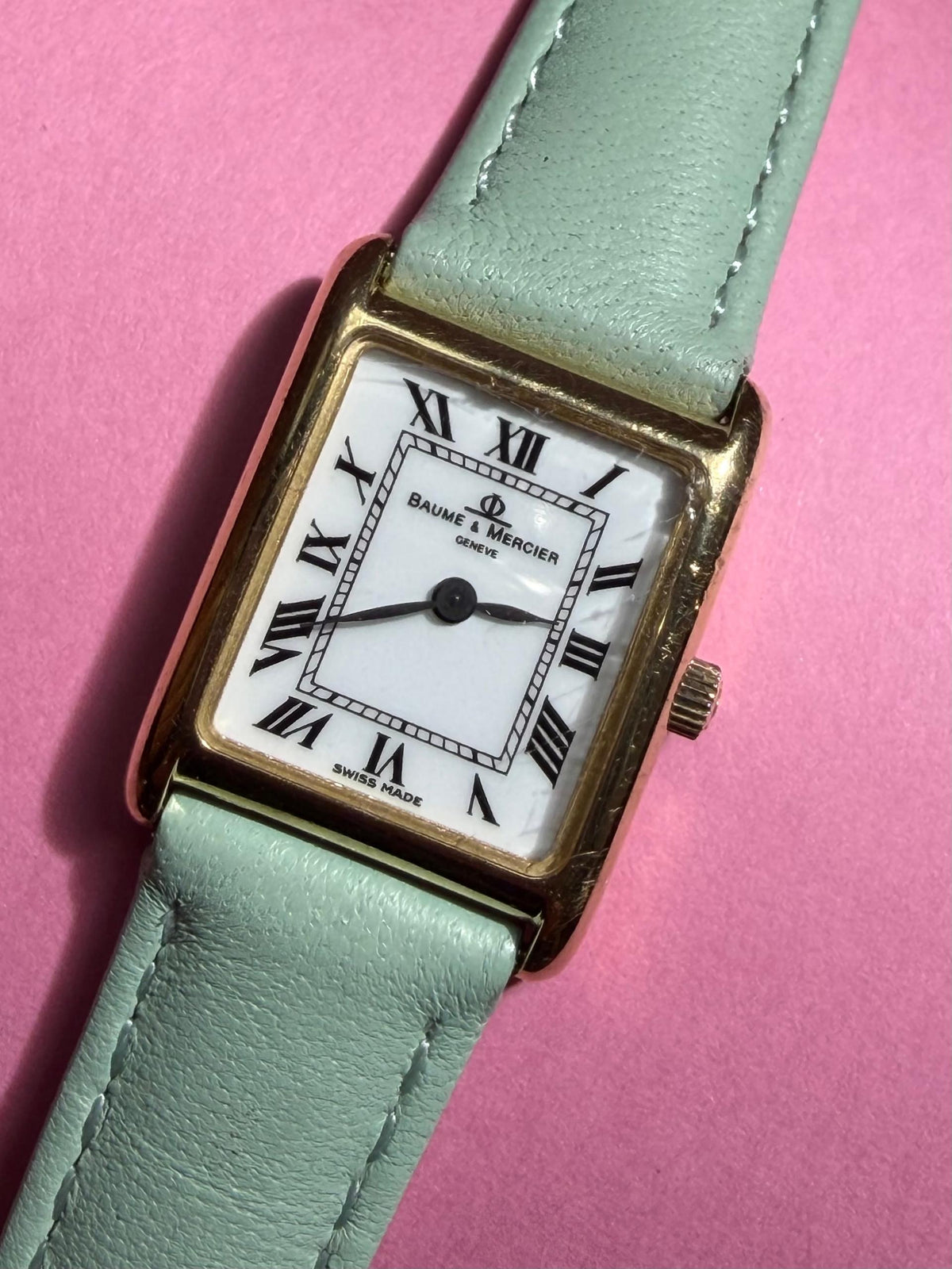Baume & Mercier “Tank” 18k yellow gold, quartz circa 1990s