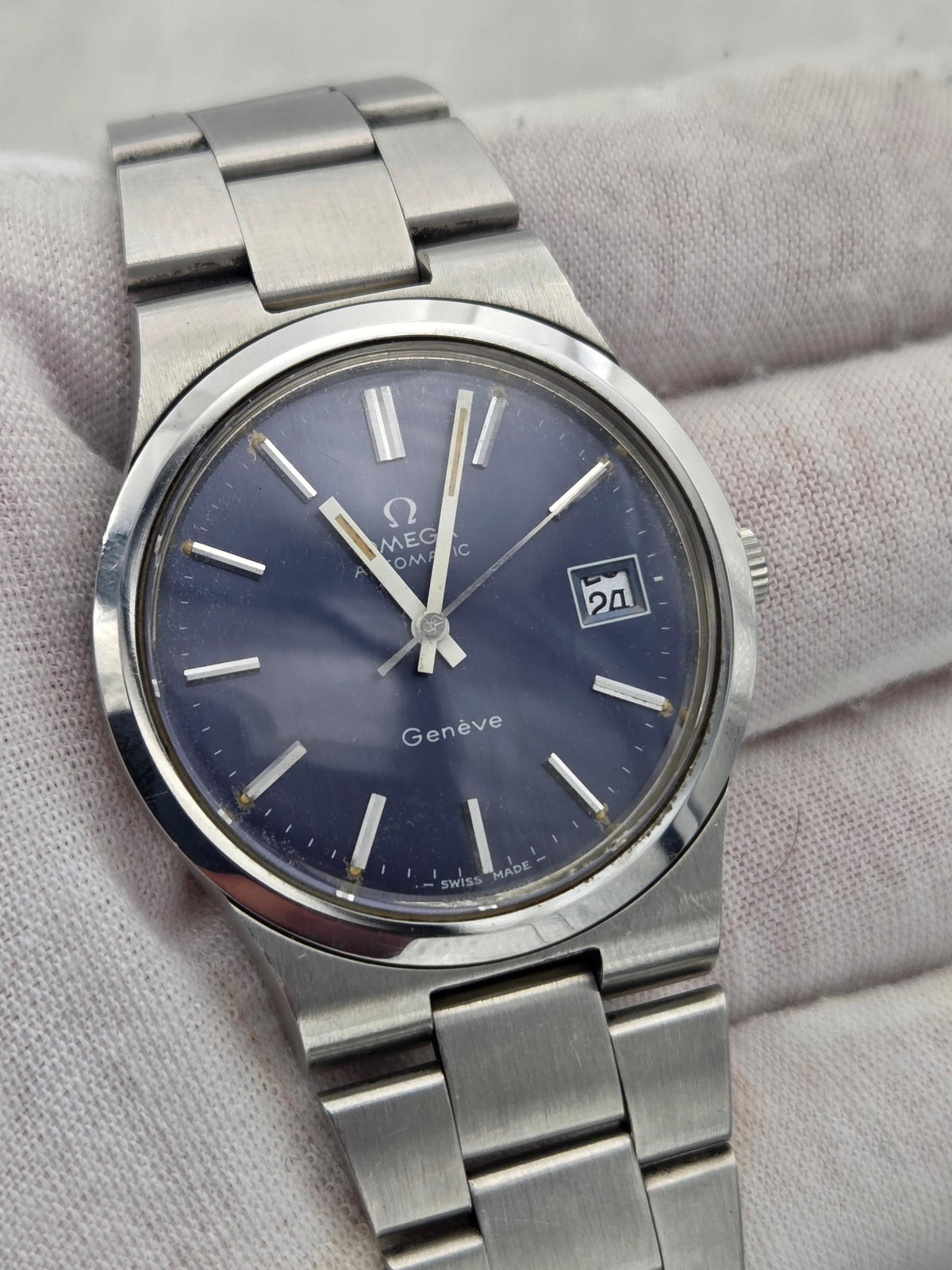 Omega Geneve Serviced 1y warranty original blue dial 166.0173 (407)