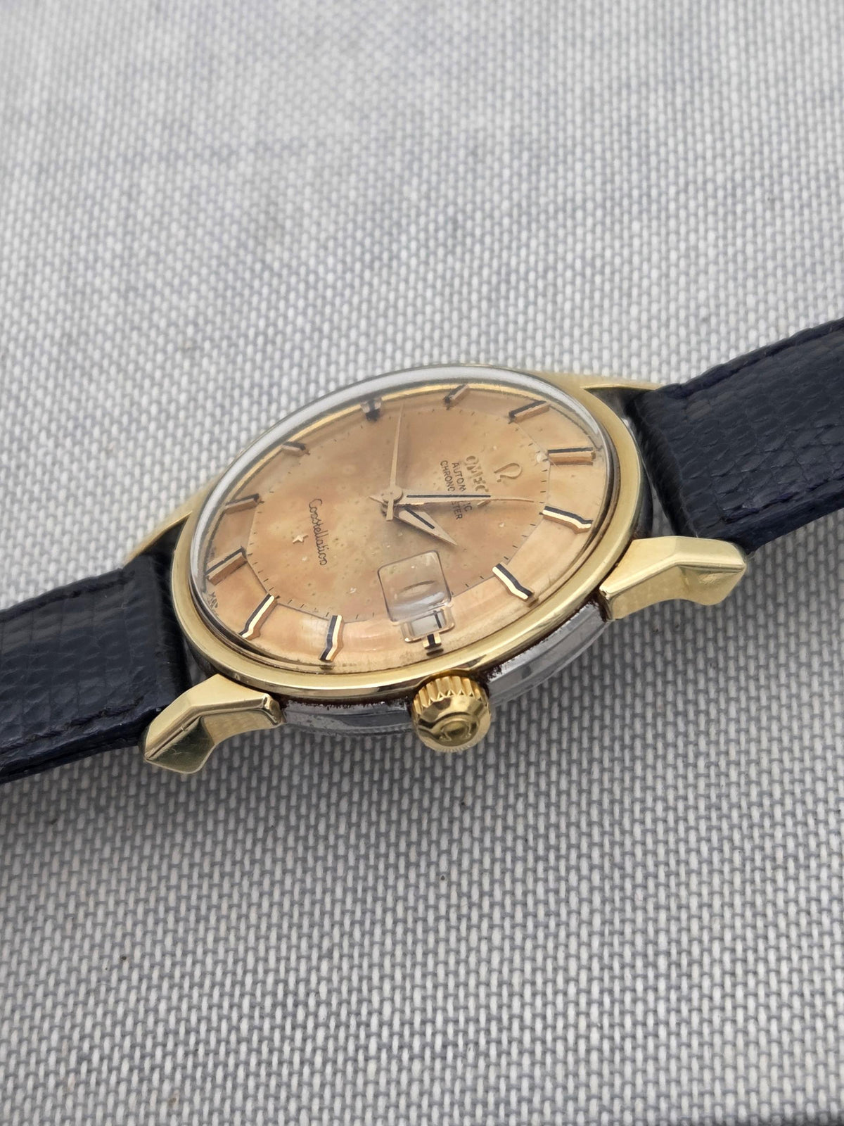 Omega Constellation Serviced Pie pan dogleg gold cap (452)