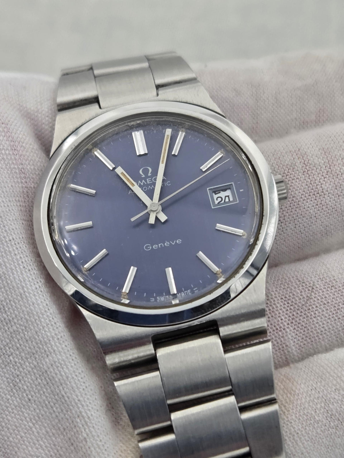 Omega Geneve Serviced 1y warranty original blue dial 166.0173 (407)