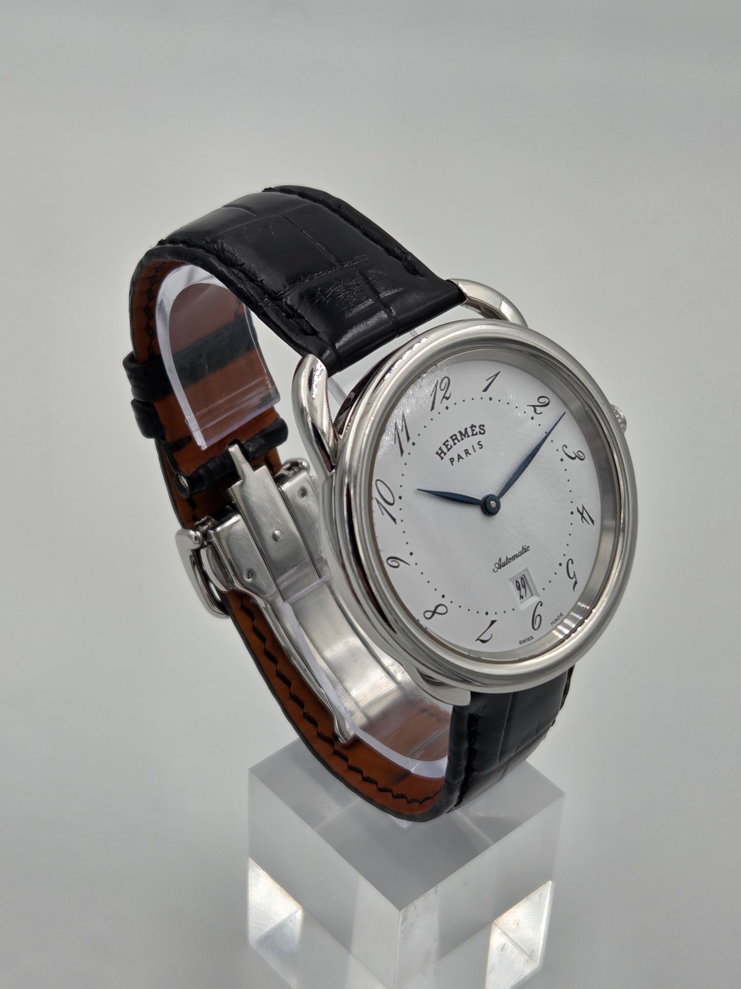 Hermes arceau automatic 41mm ar7.710 white dial