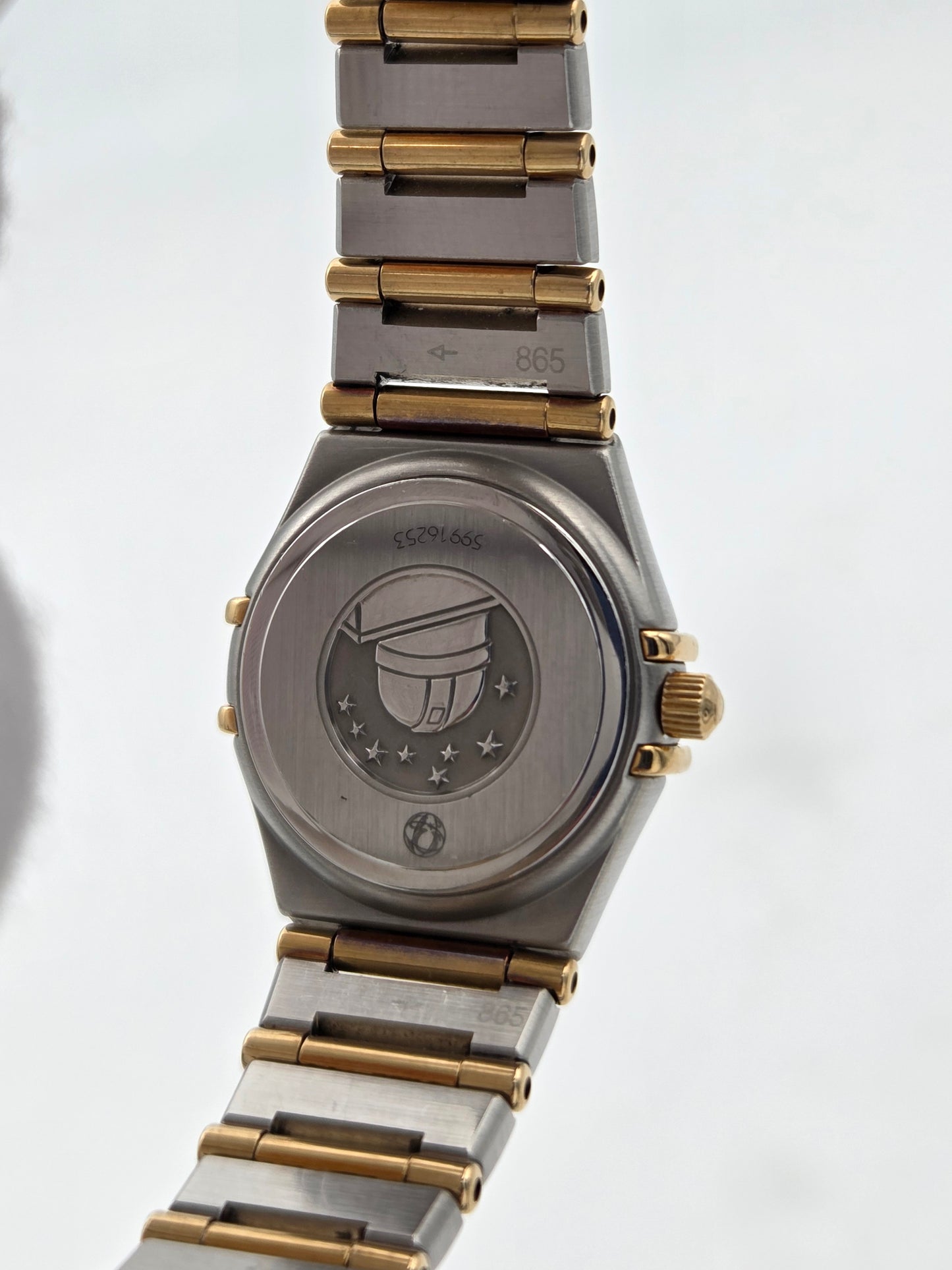 Omega lady constellation 22mm diamonds steel and gold ref 1267.75.00