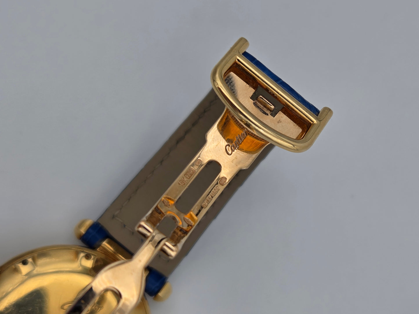 Cartier Pasha 1023 lapis lazuli dial, 18k gold case
