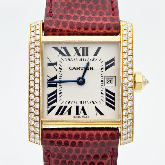 Cartier Tank Française 18K Rose Gold, Diamond-Set Ref. 2466