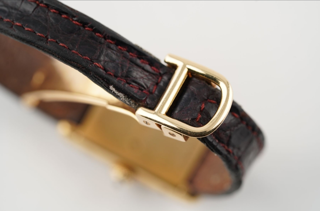 Cartier tank Americaine allongé pré cpcp mini yellow gold with diamonds mechanical