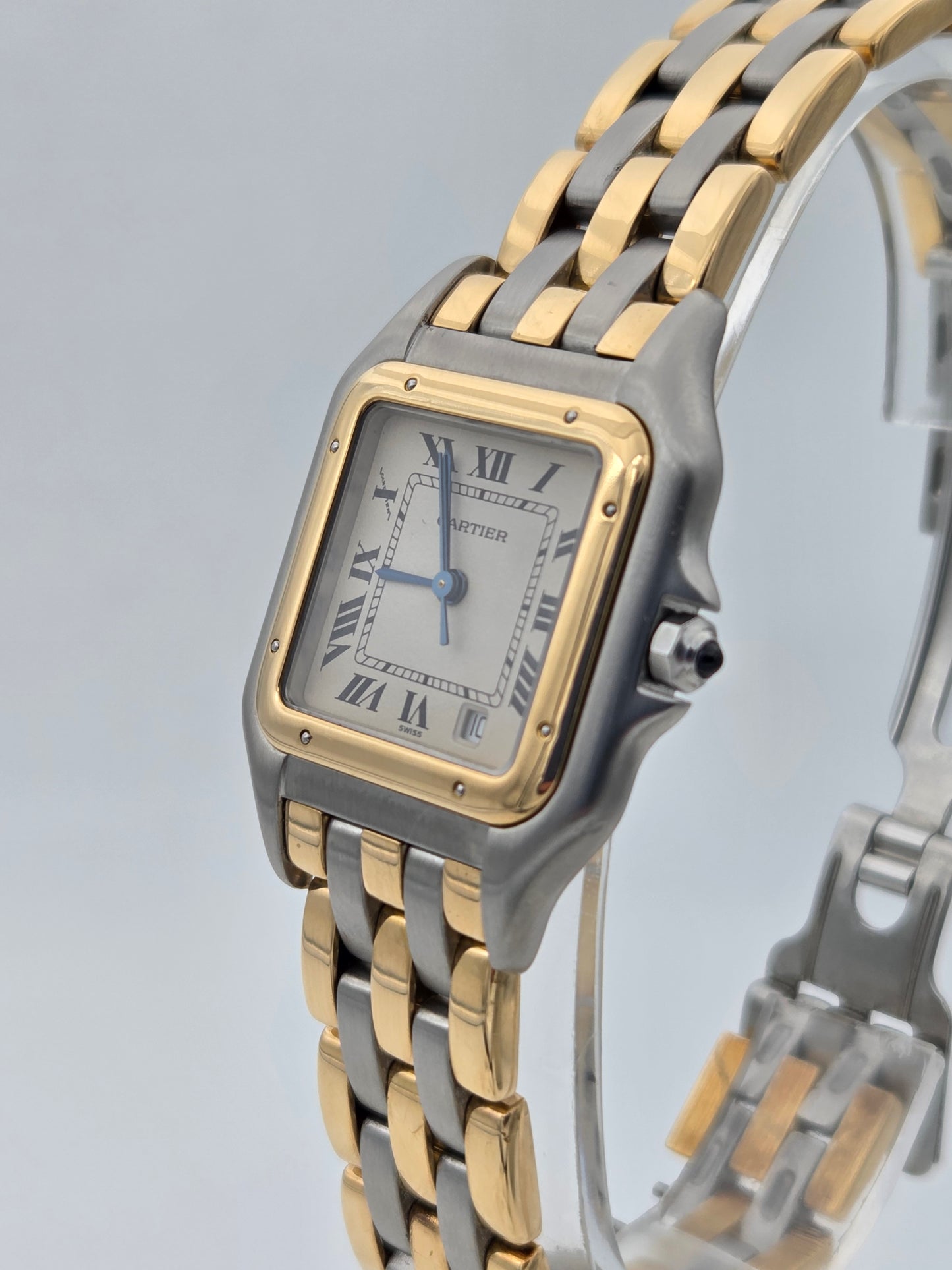 Cartier panthere medium 3 row gold and steel ref 110000R
