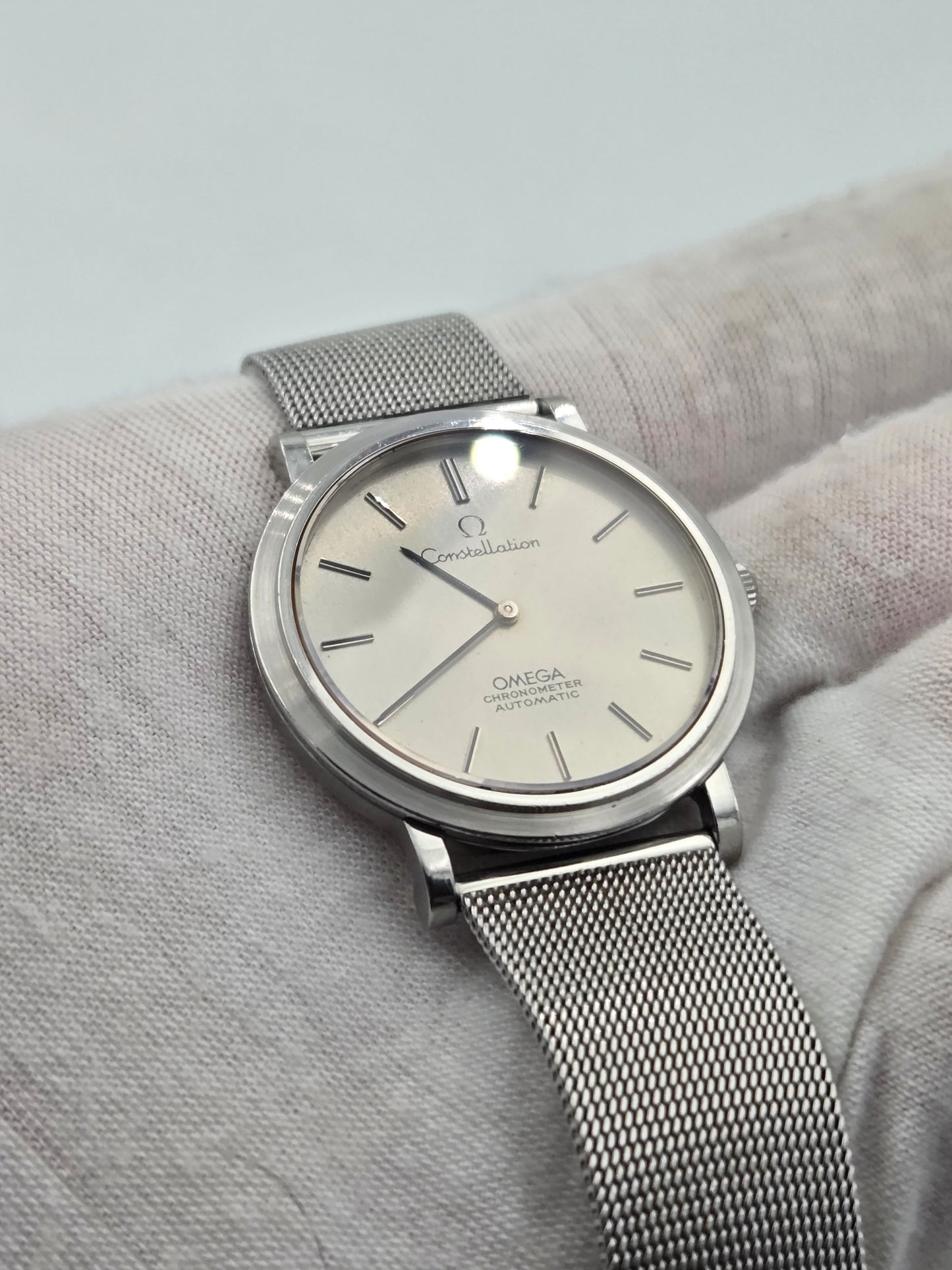 Omega Constellation automatic ultra thin 157.0001 calibre 712, mesh bracelet 2057