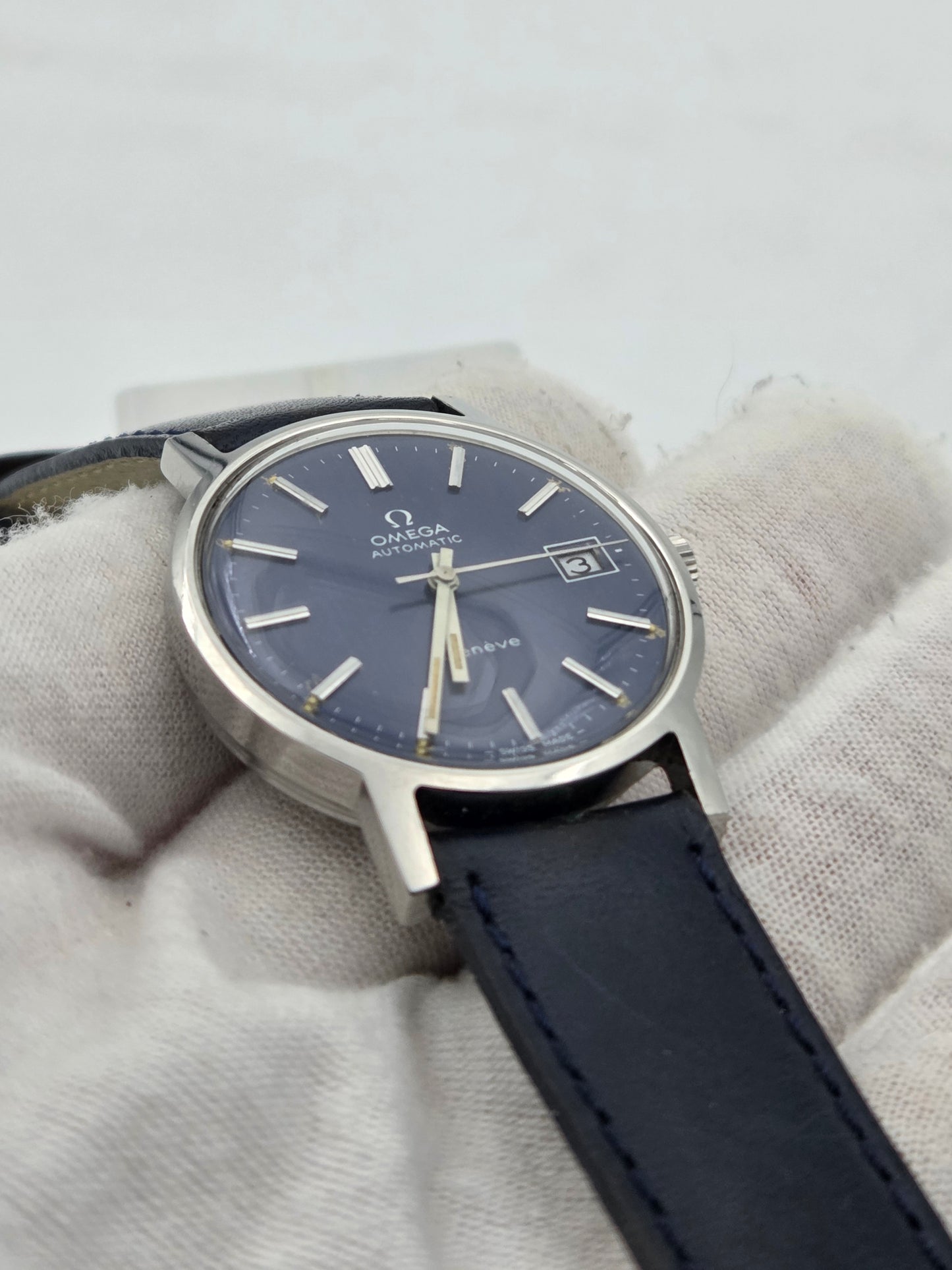 Omega 166.0163 geneve 35mm automatic blue dial