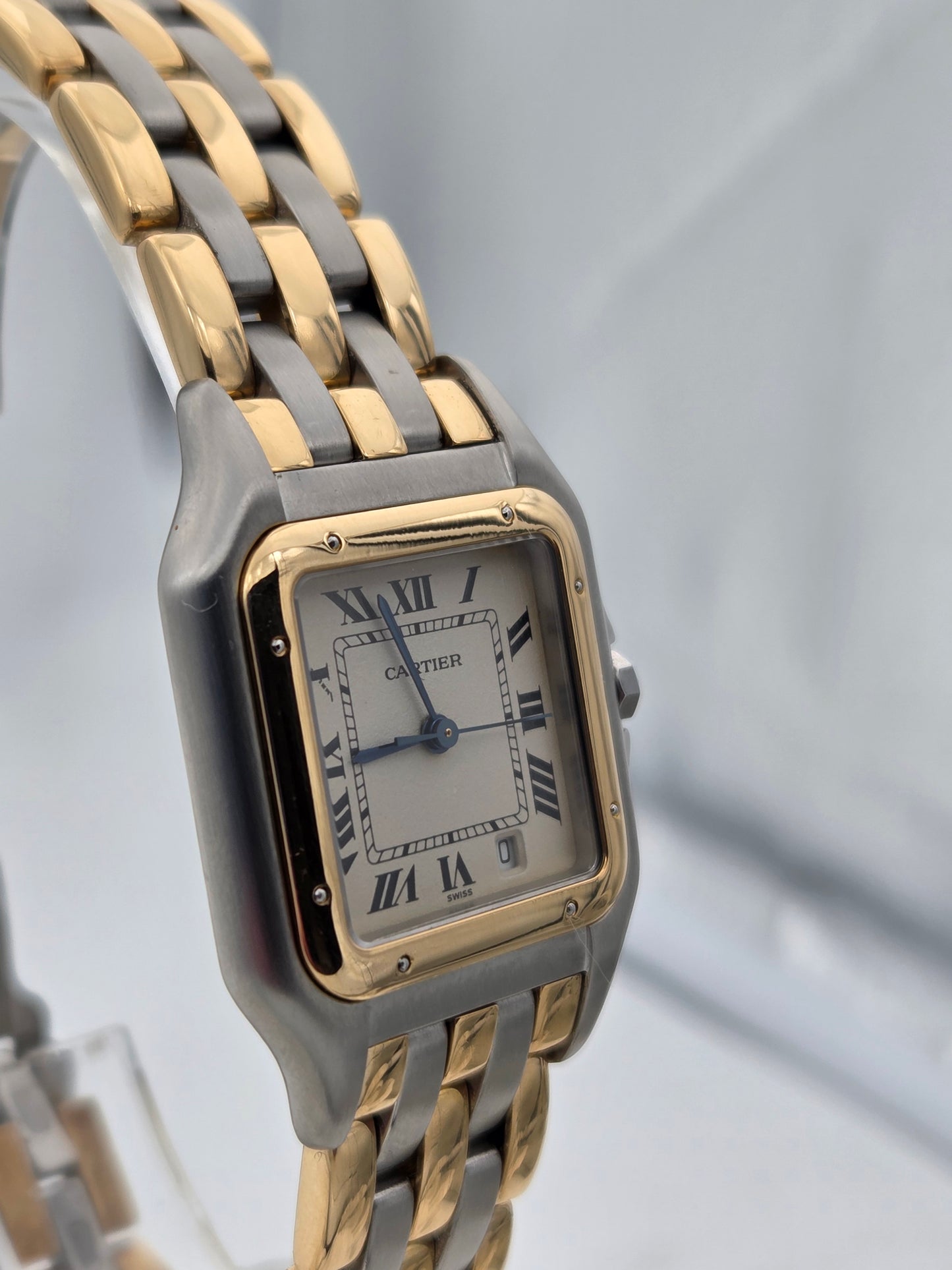 Cartier panthere medium 3 row gold and steel ref 110000R