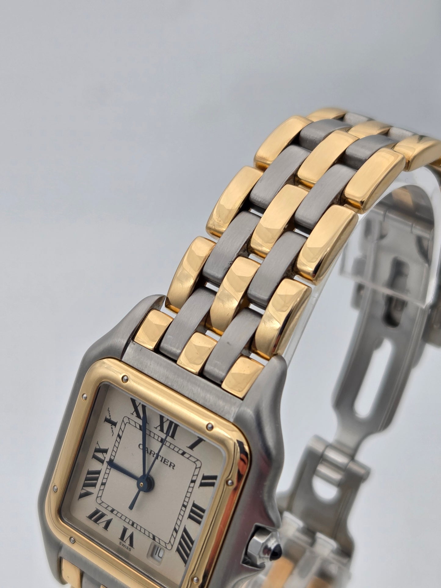 Cartier panthere medium 3 row gold and steel ref 110000R