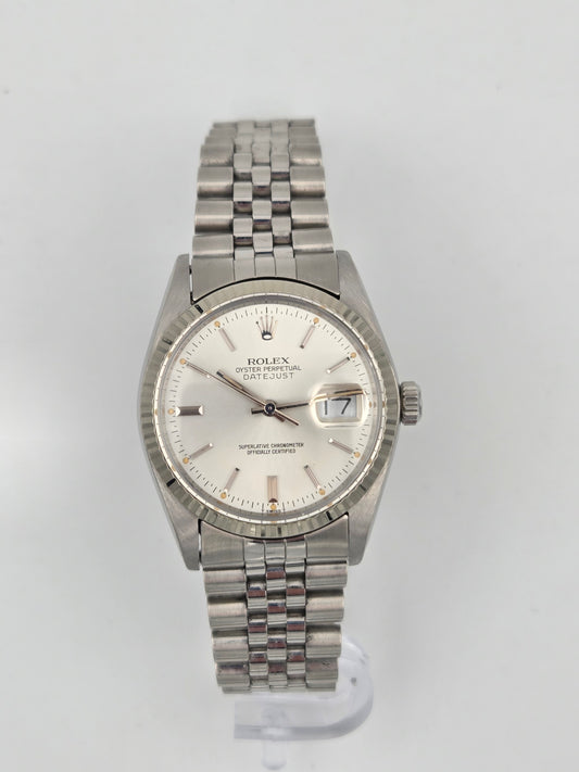 Rolex datejust 36mm 16014 silver dial