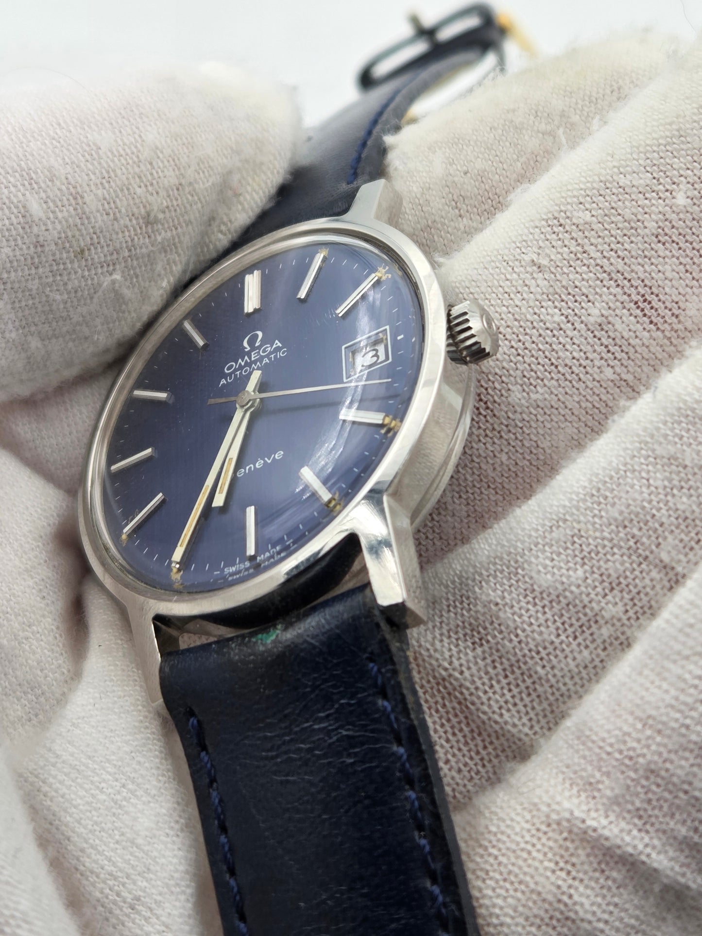 Omega 166.0163 geneve 35mm automatic blue dial