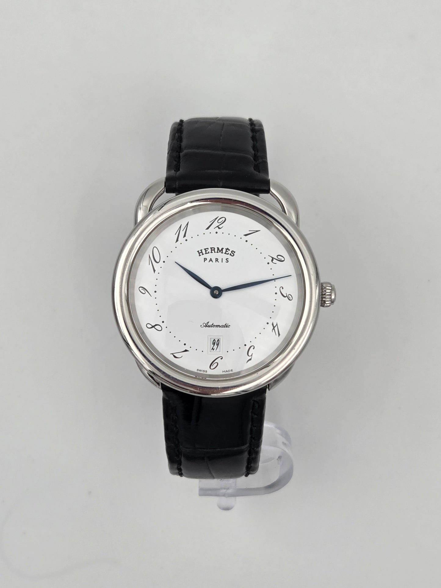 Hermes arceau automatic 41mm ar7.710 white dial